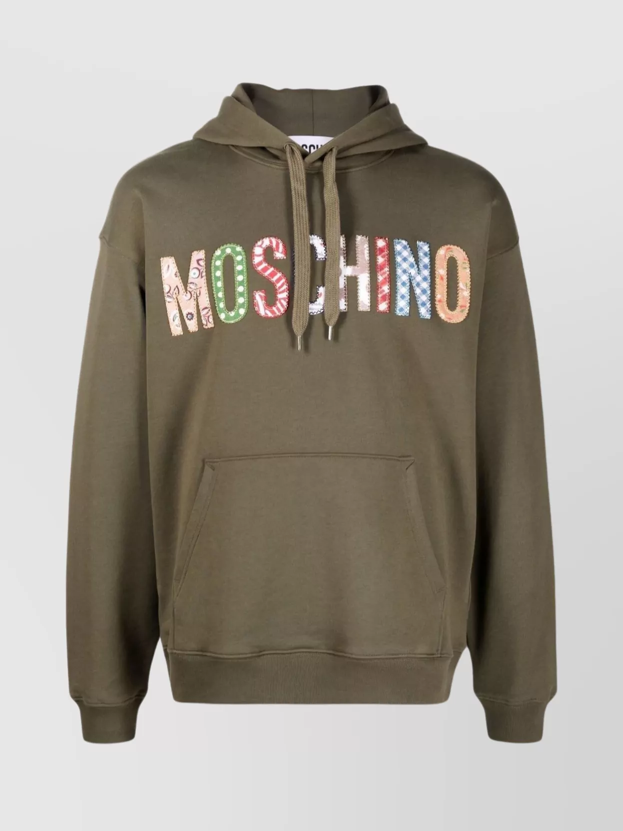 Shop Moschino Hooded Drop Shoulder Sweater With Pouch Pocket In Brown