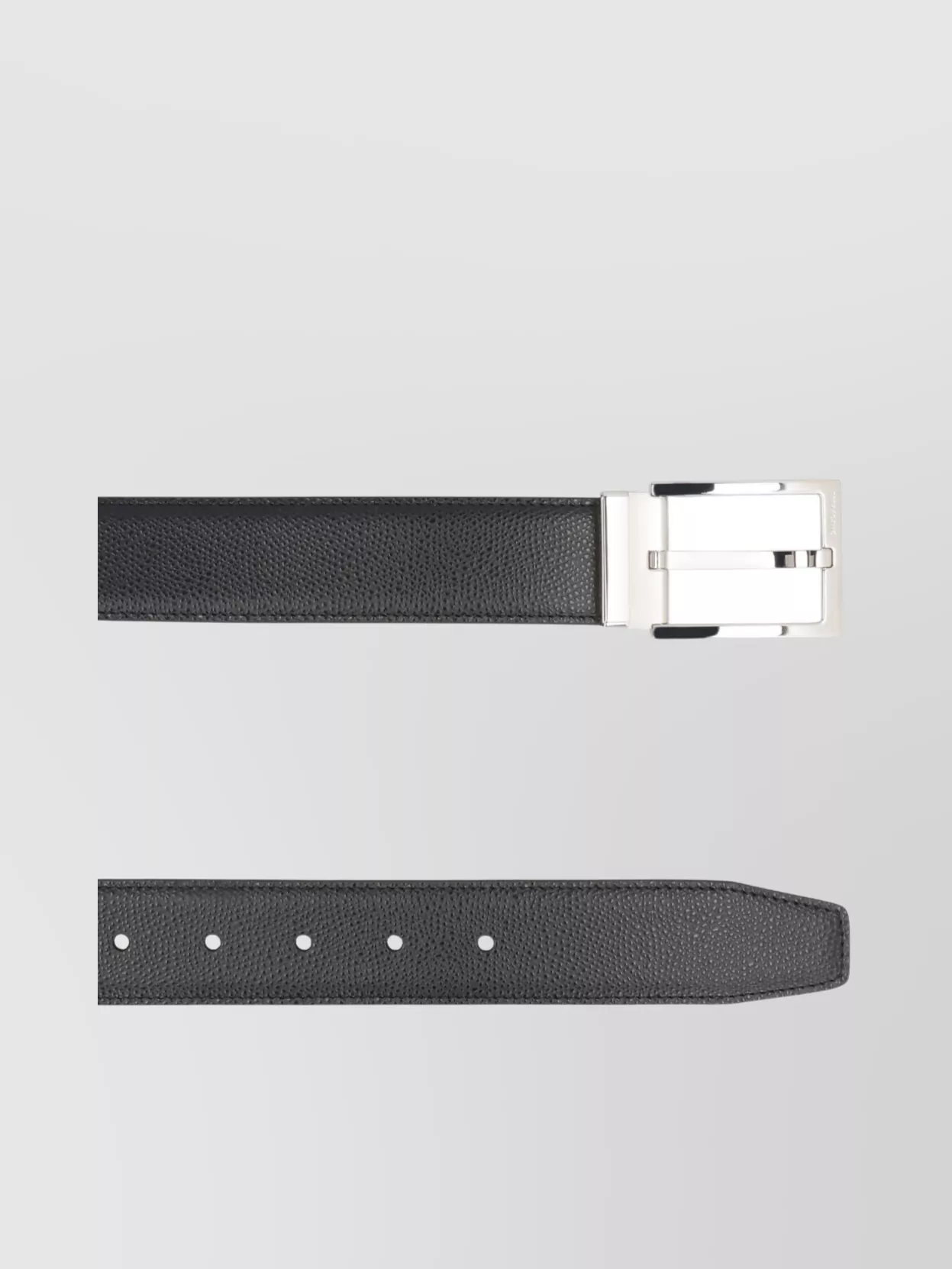 Ferragamo Reversible Leather Belt Gancini In Black