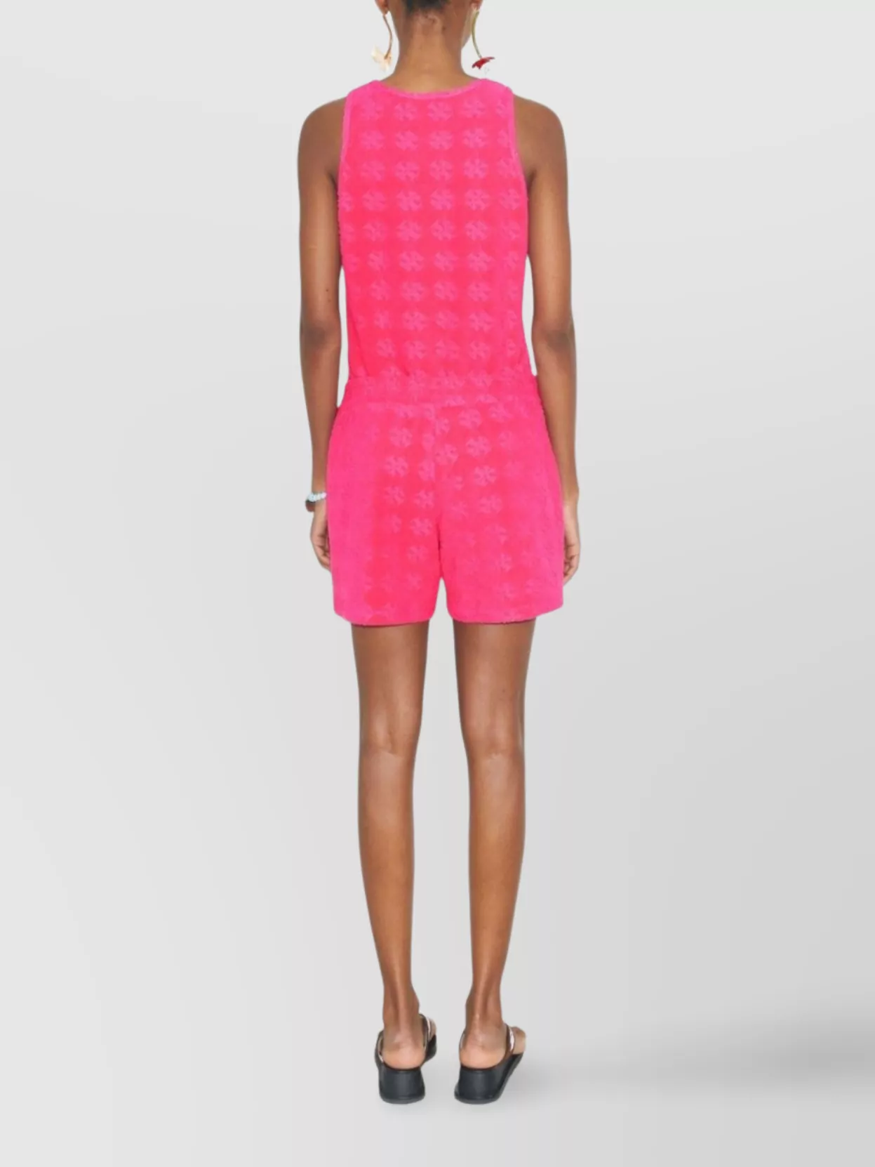 Tory Burch Logo Patterned Cotton Shorts With Elastic Waistband