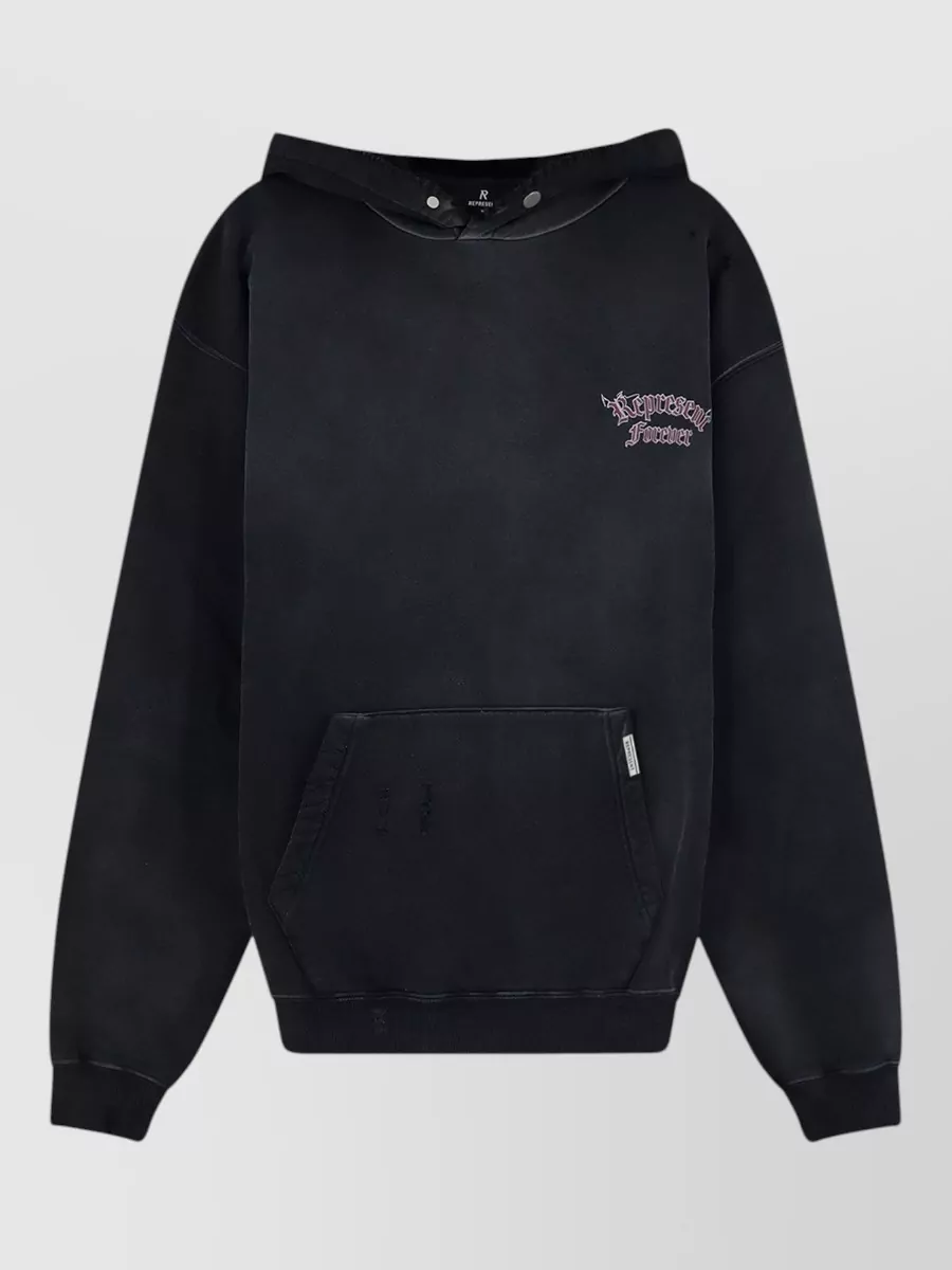 Represent cotton hooded printed sweatshirt