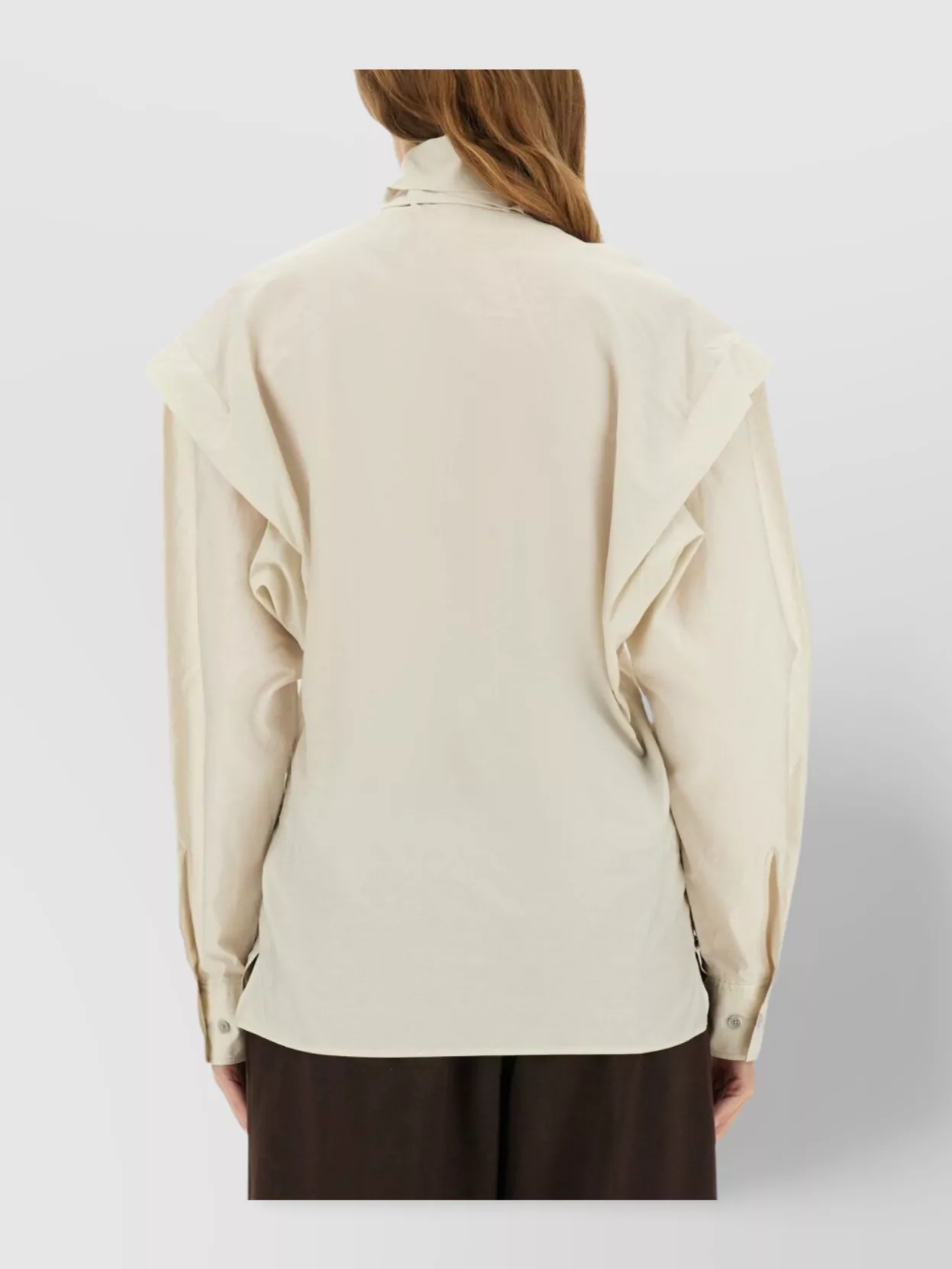Lemaire High Collar Draped Long Sleeve Top