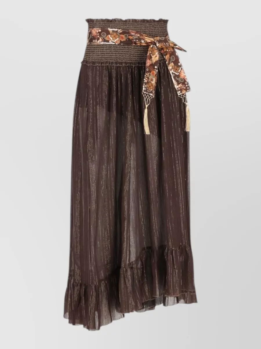 Zimmermann silk floral-print asymmetric midi skirt