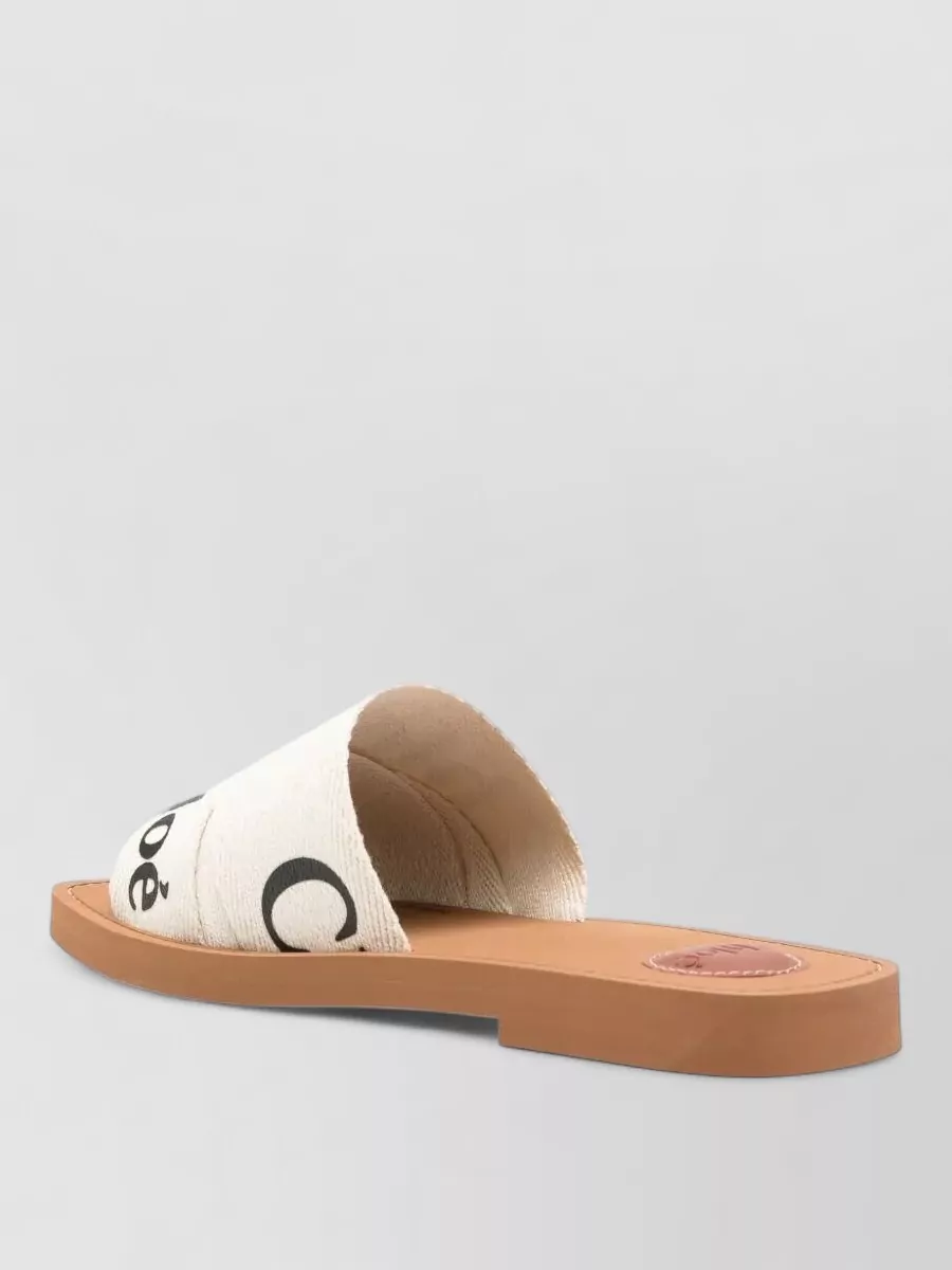 Chloé Linen Flat Slides