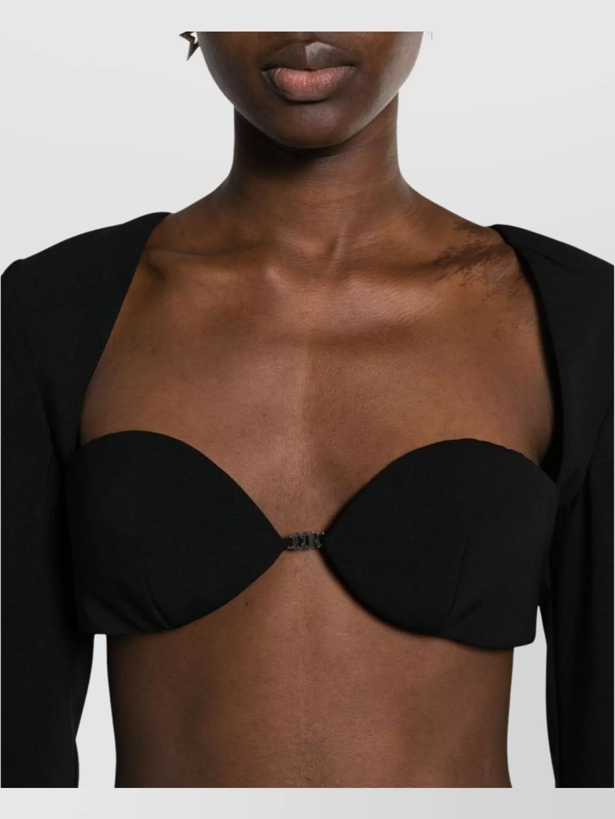 Dsquared2 Cropped Open Front Long Sleeve Top