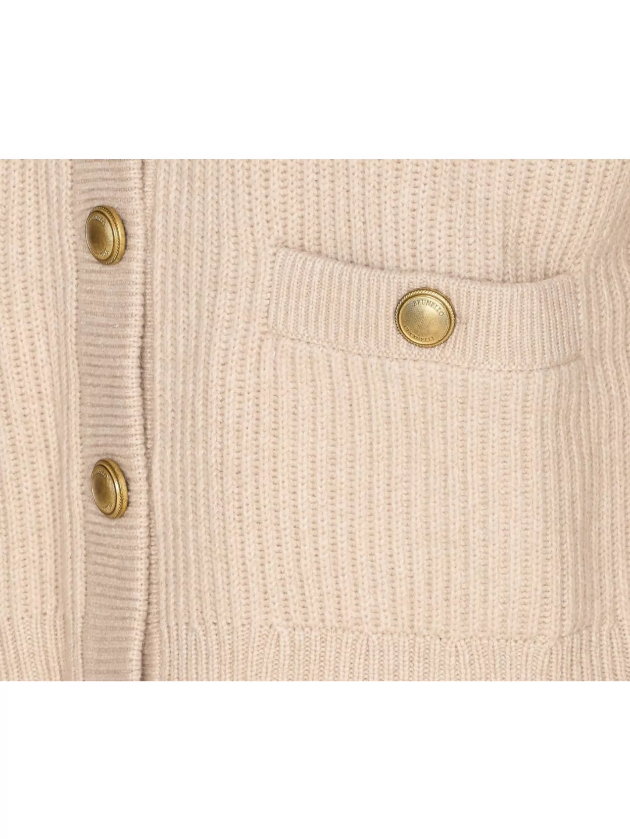 Brunello Cucinelli Crewneck Knitwear Cardigan Front Pockets In Neutral