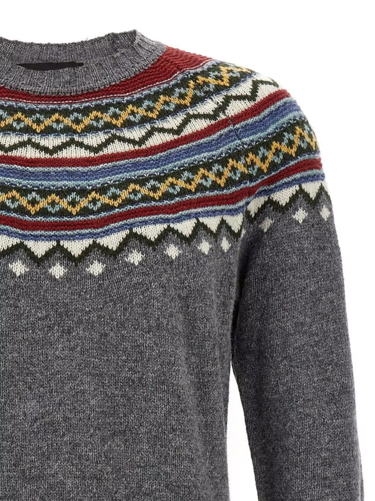 Dsquared2 Intarsia Sweater Sweaters And Cardigans Multicolor In Gray