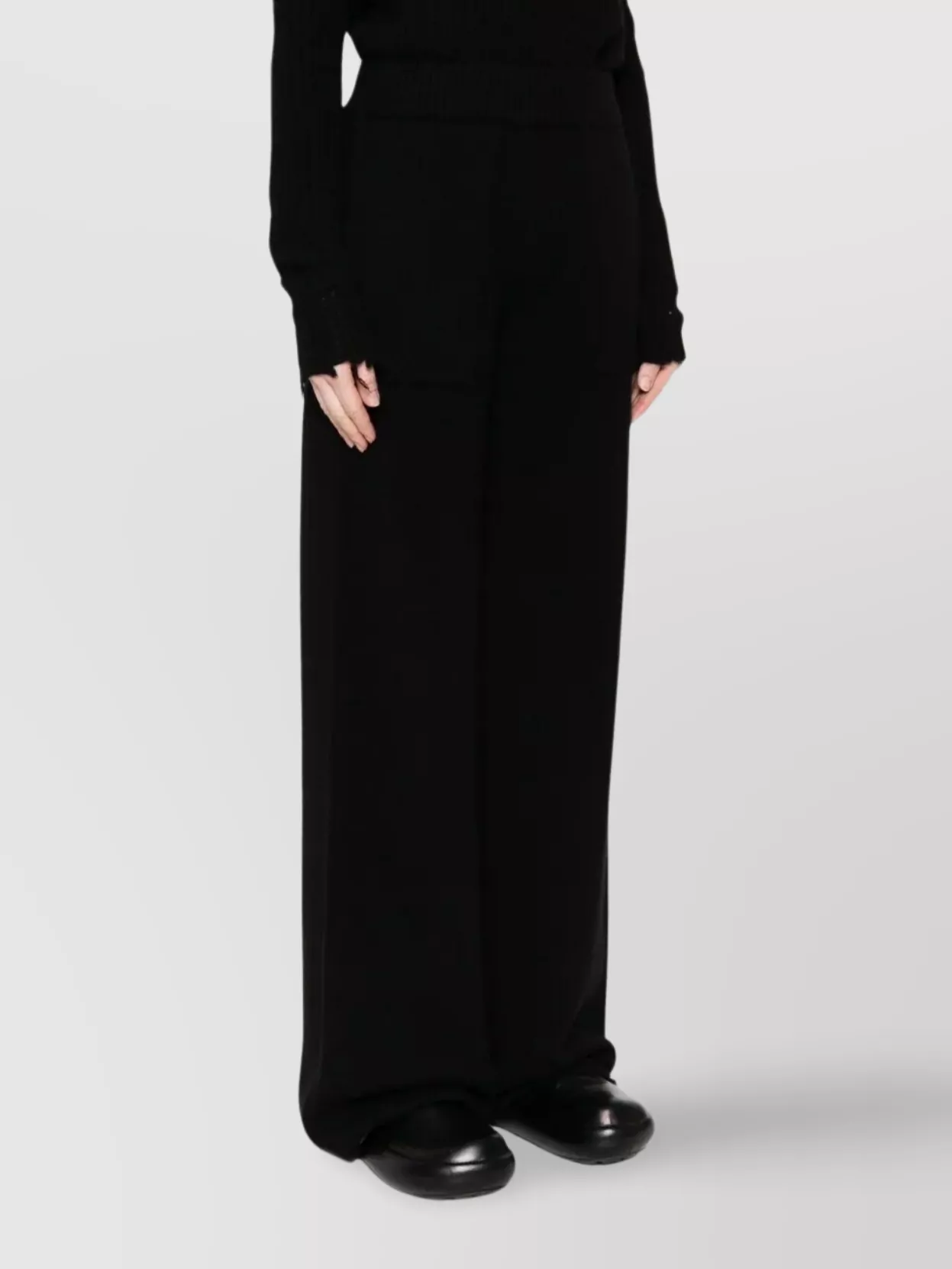 Uma Wang Ribbed Texture Wide Leg Trousers