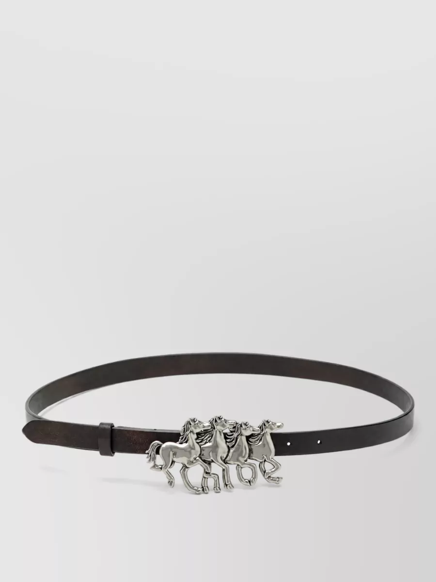 Chloé leather running horses belt