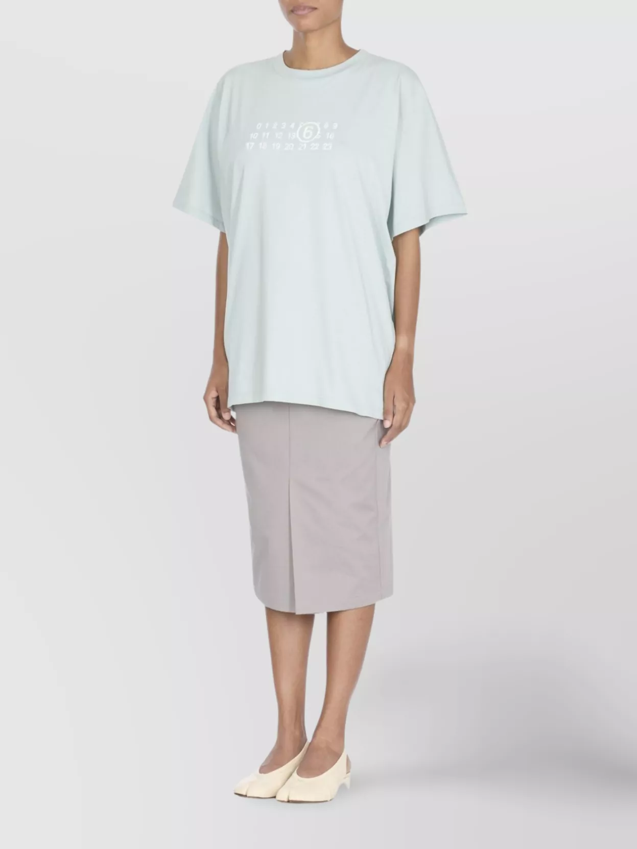 Mm6 Maison Margiela Crew Neck Graphic Print Top