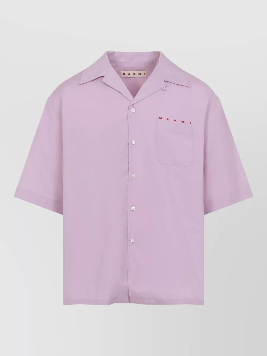 Marni Short Sleeve Straight Shirt Chest Pocket Collar