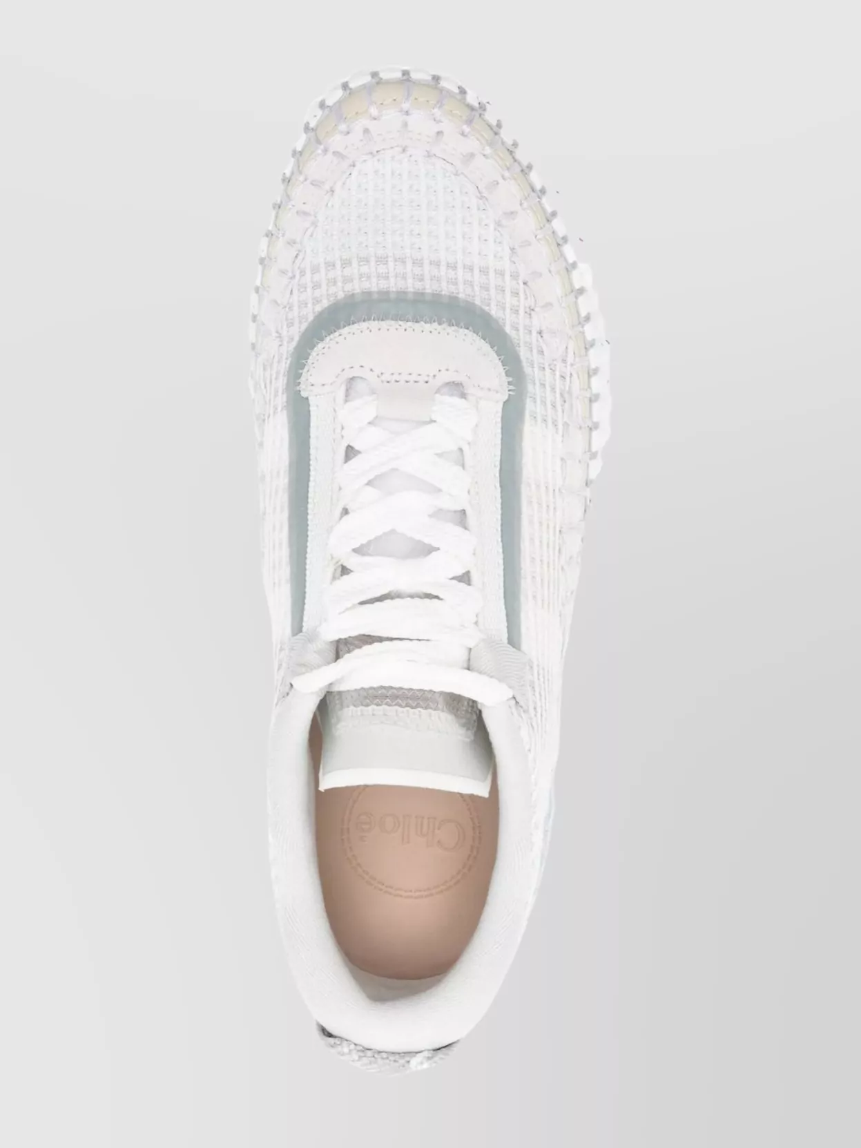 Chloé Hand-Stitched Mesh Round Toe Low-Top Sneakers