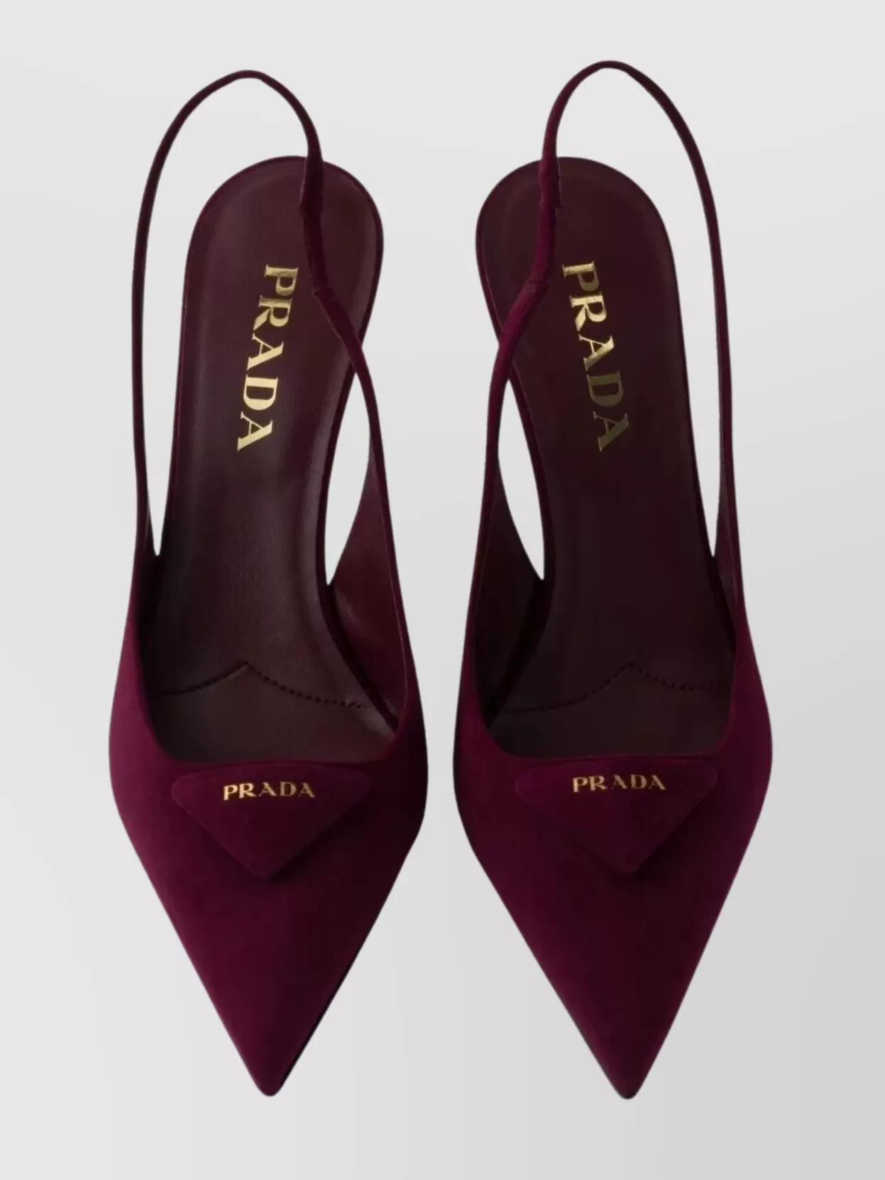 Prada Pointed Toe Suede Slingback Pumps