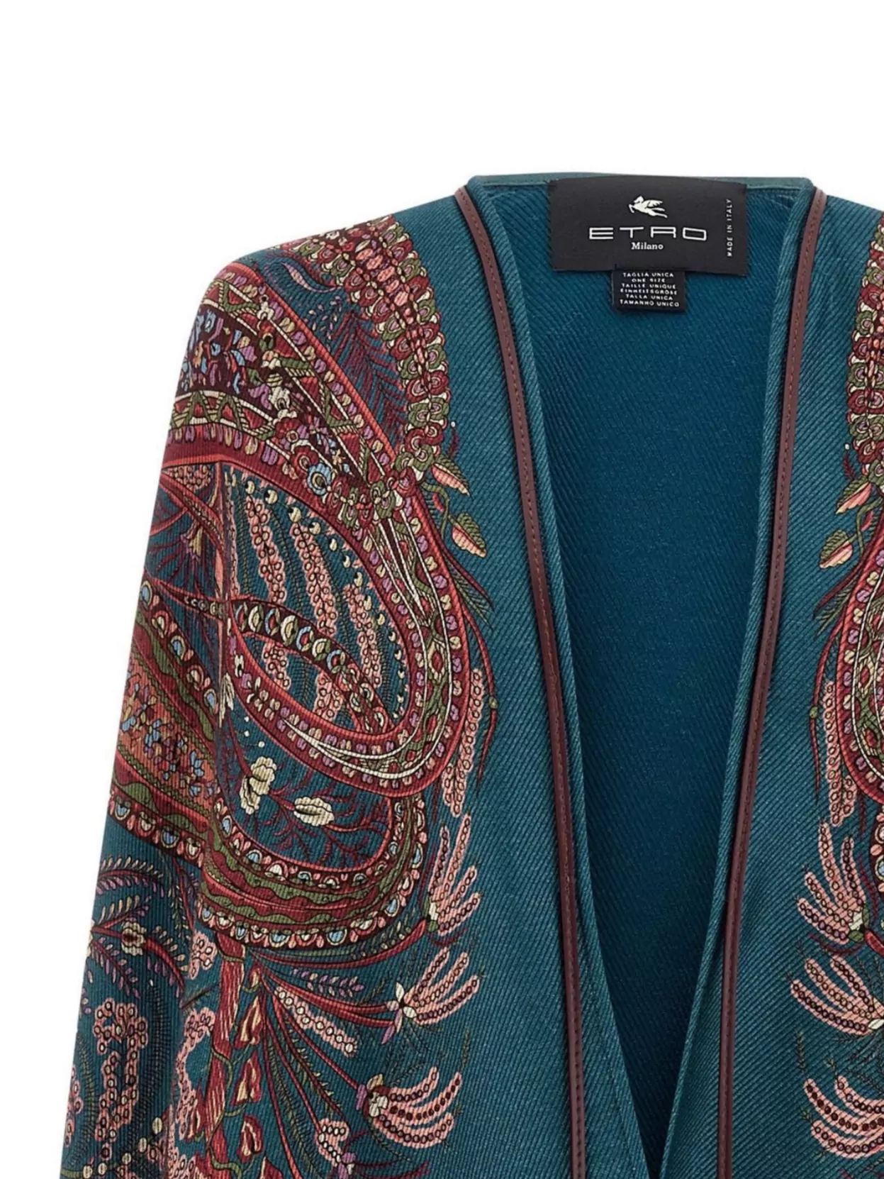 Etro Floral Paisley Draped Cape Tassel Detail