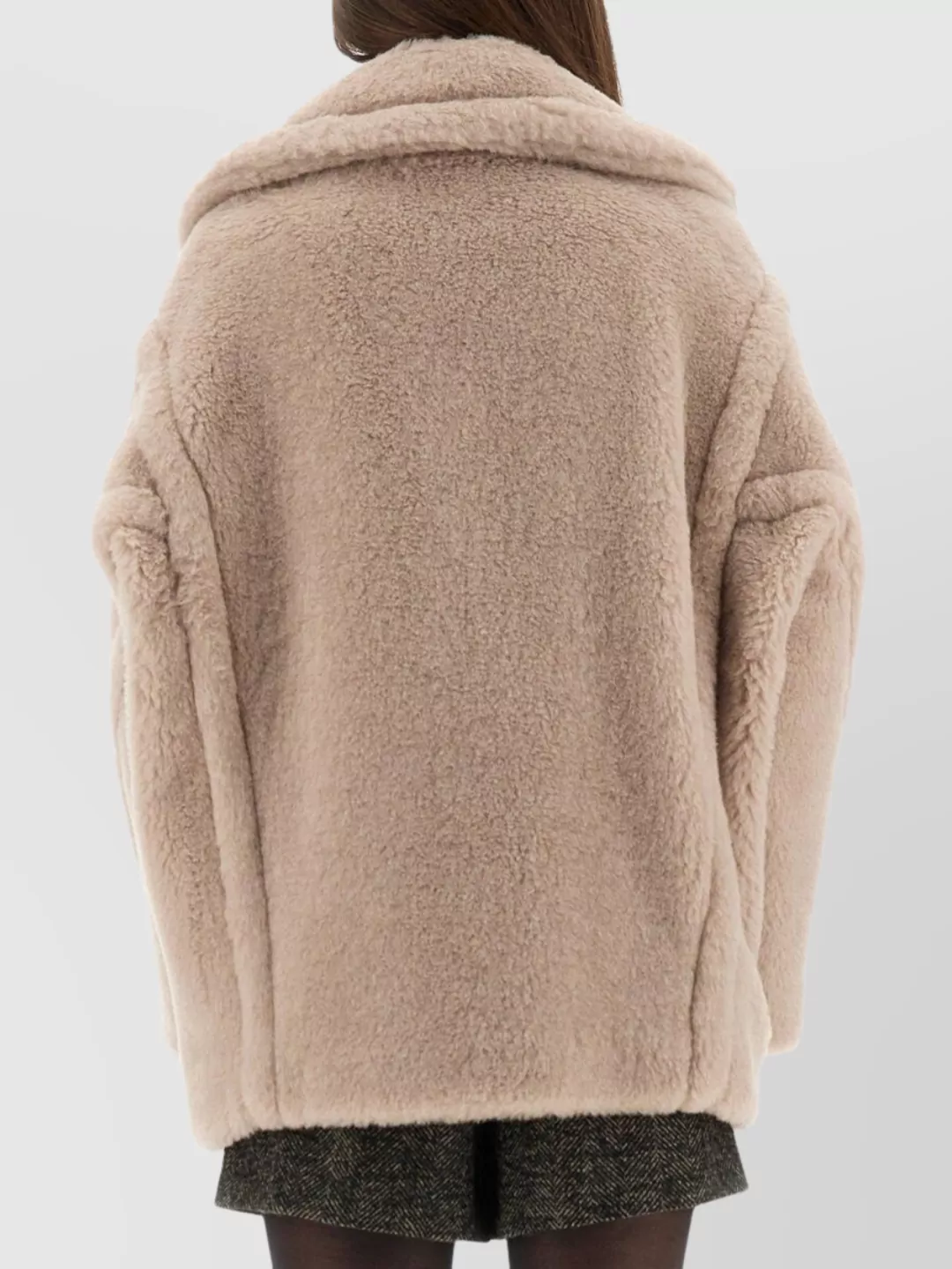 Max Mara Double-breasted Wool Jacket Notched Lapels In Neutral