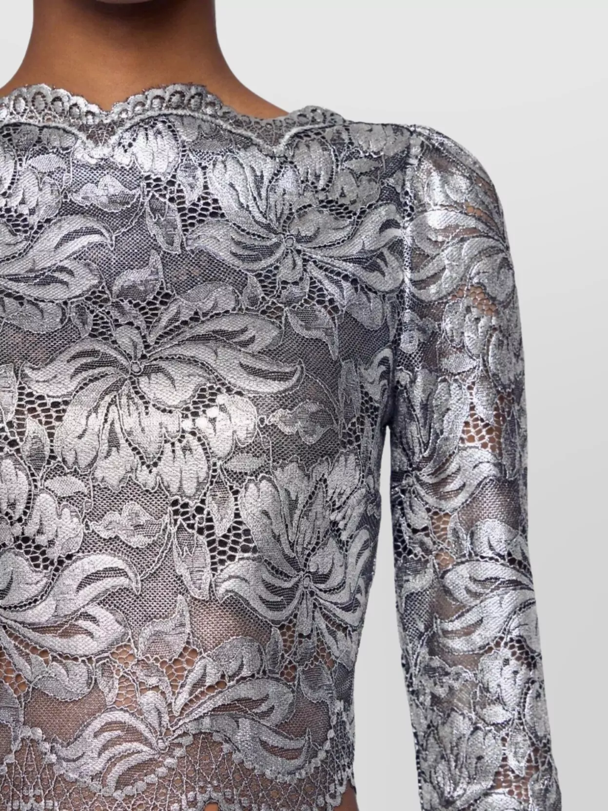 Paco Rabanne Cropped Floral Lace Top