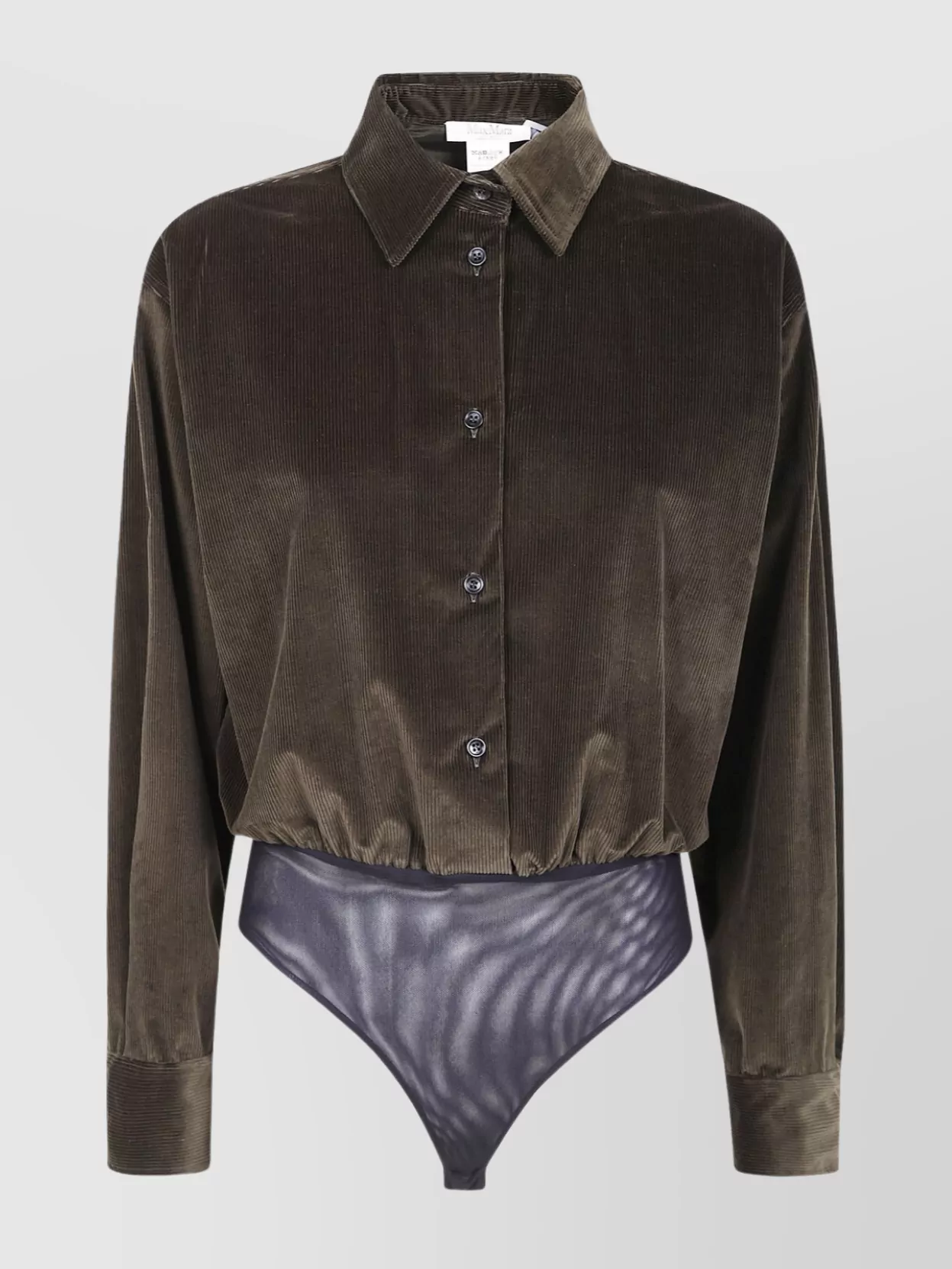 Max Mara Velvet Bodysuit Collared Neck