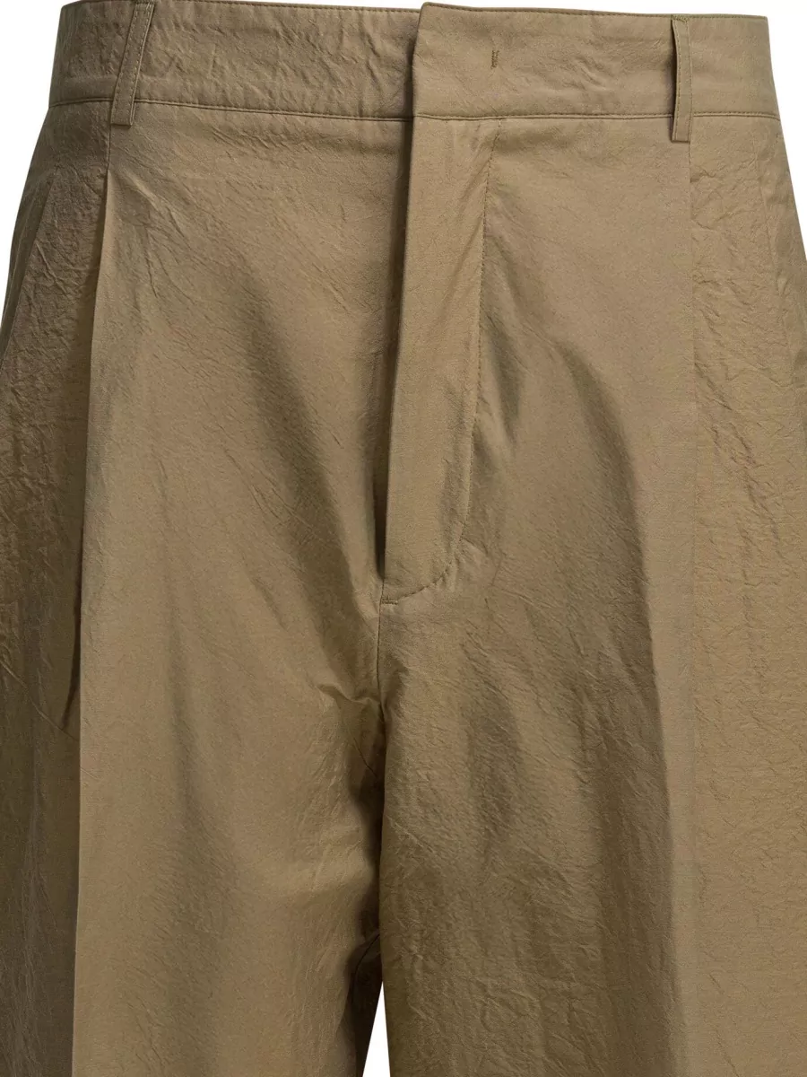 Soeur Crinkled High-Rise Wide-Leg Cropped Trousers