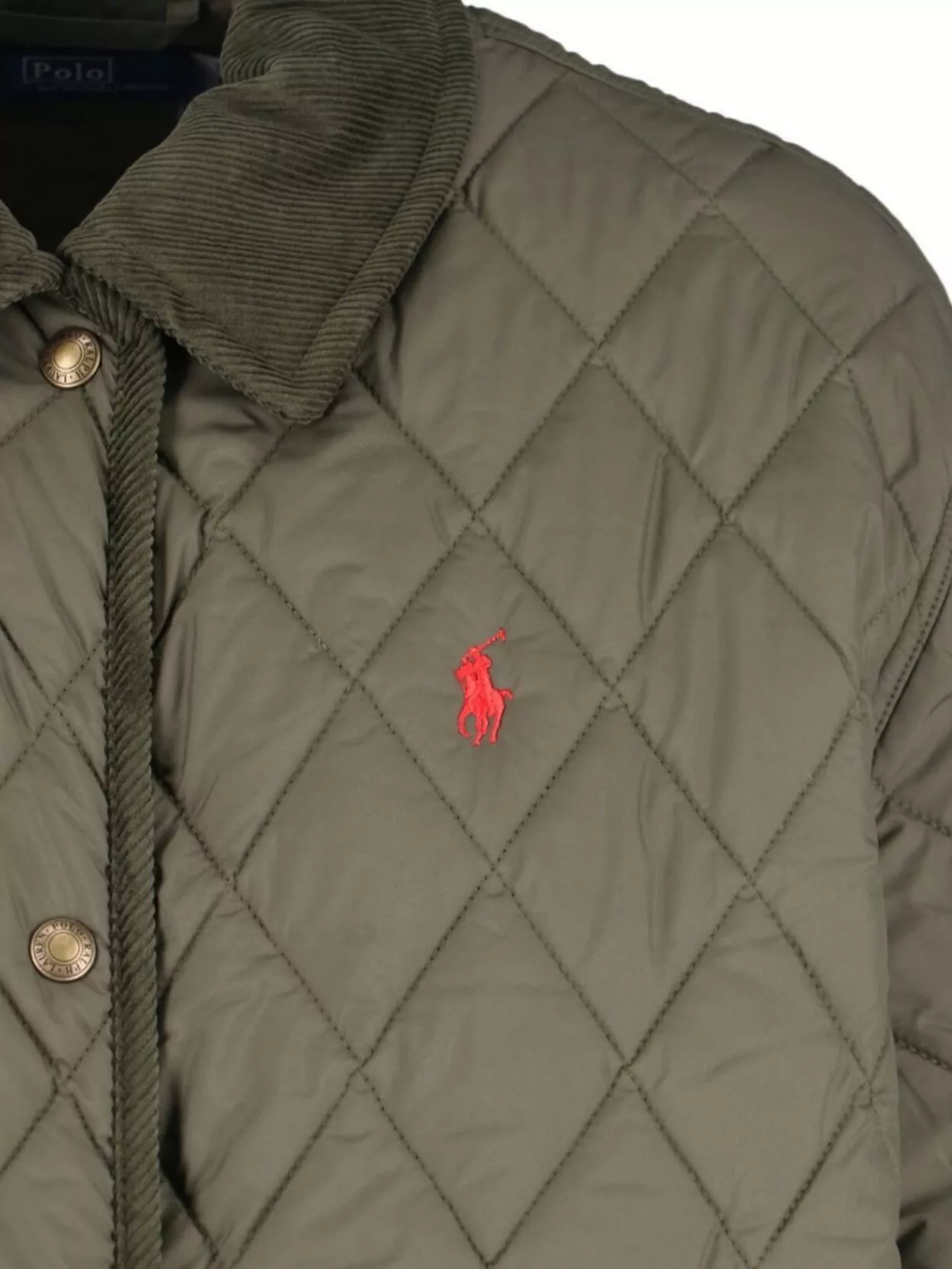 Polo Ralph Lauren Corduroy Collar Quilted Front Pockets Jacket