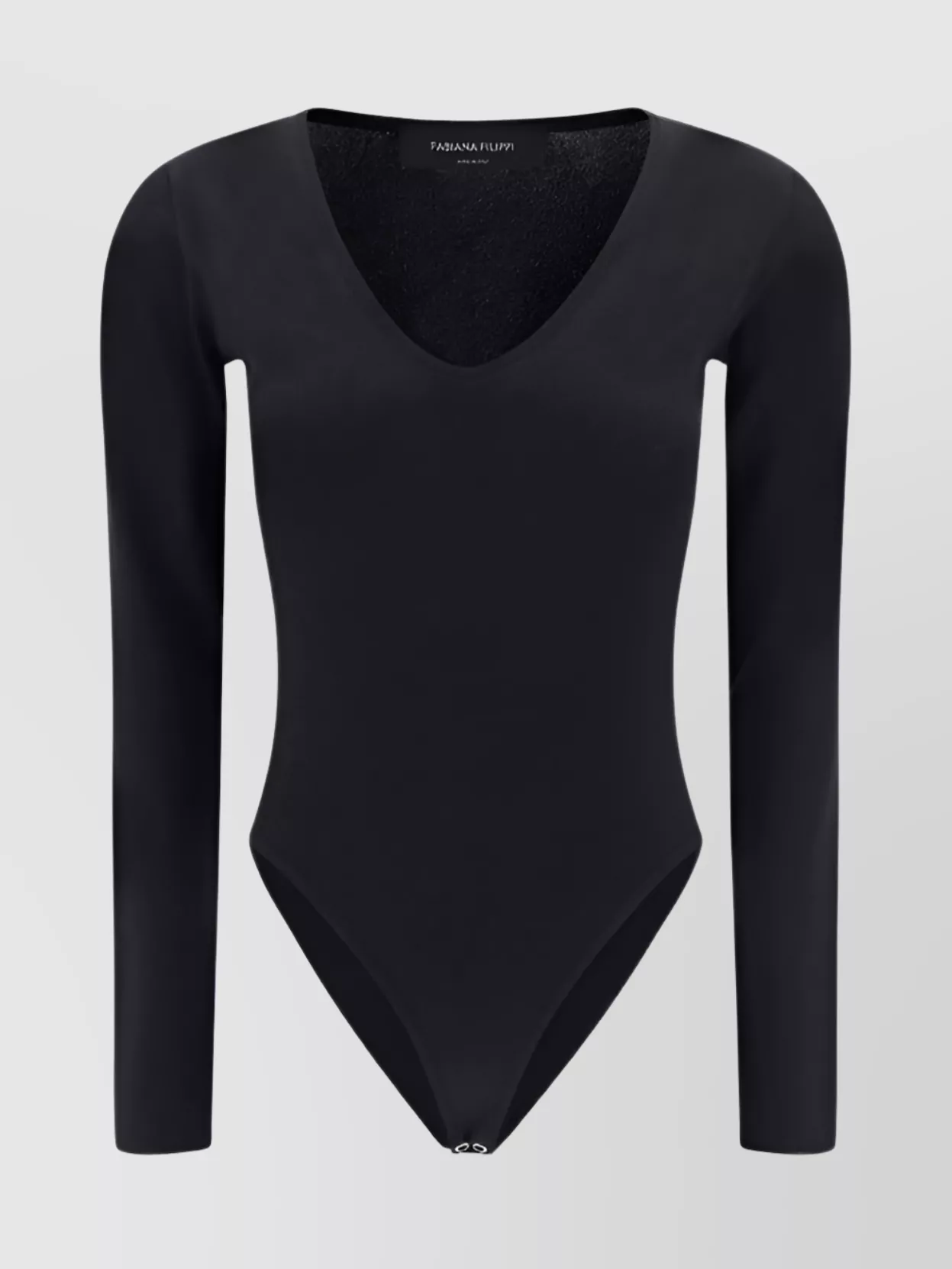 Shop Fabiana Filippi Stretch Fit V-neck Front Long Sleeves Bodysuit