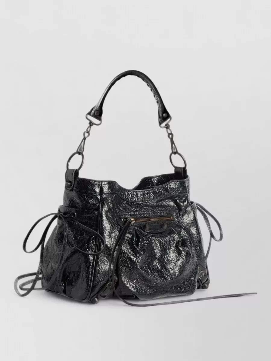 Balenciaga Crush Lamb Leather Shoulder Bag