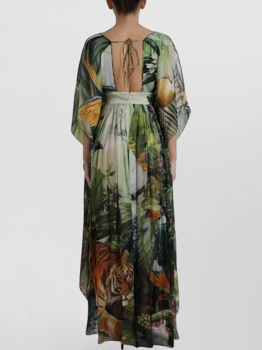 Dolce&Gabbana Silk Jungle Print Maxi Dress