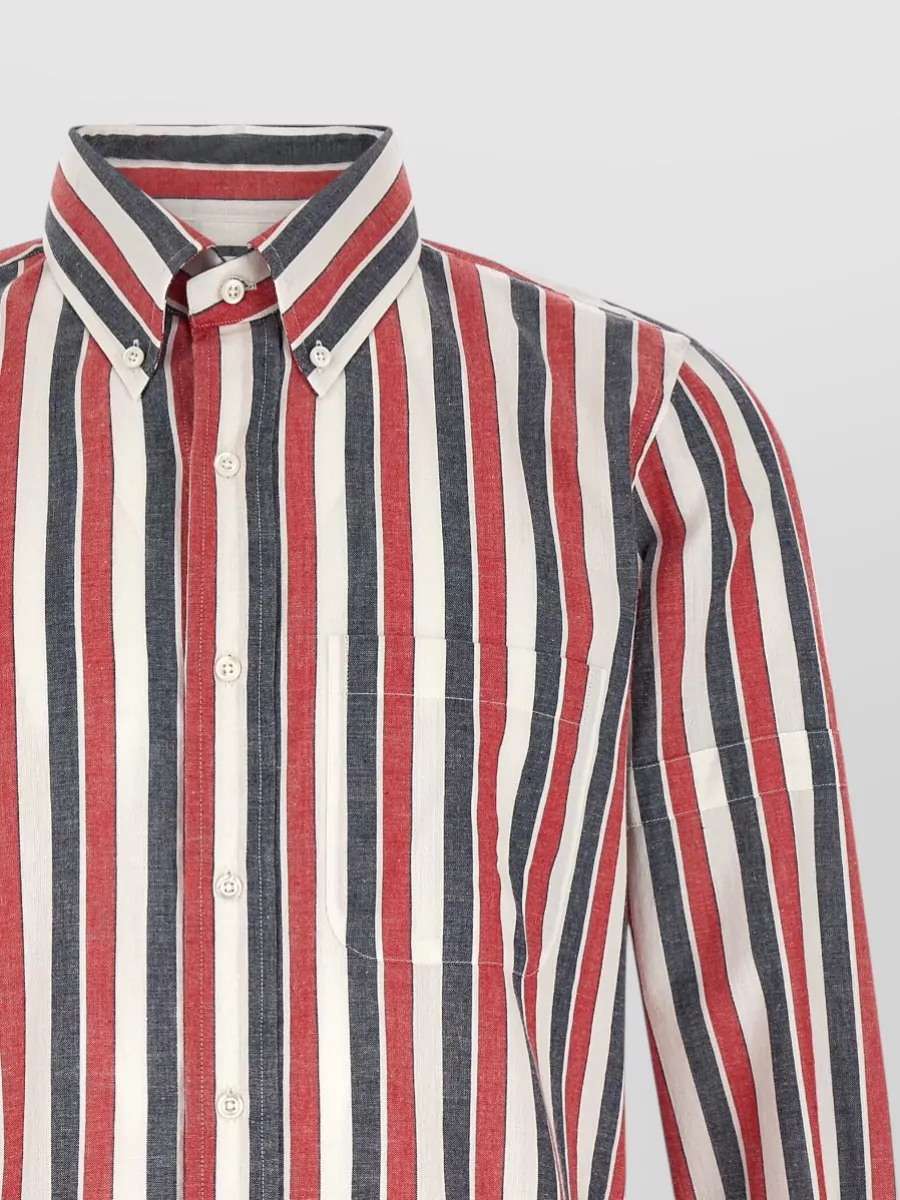 Thom Browne Striped Cotton Long-Sleeve Shirt