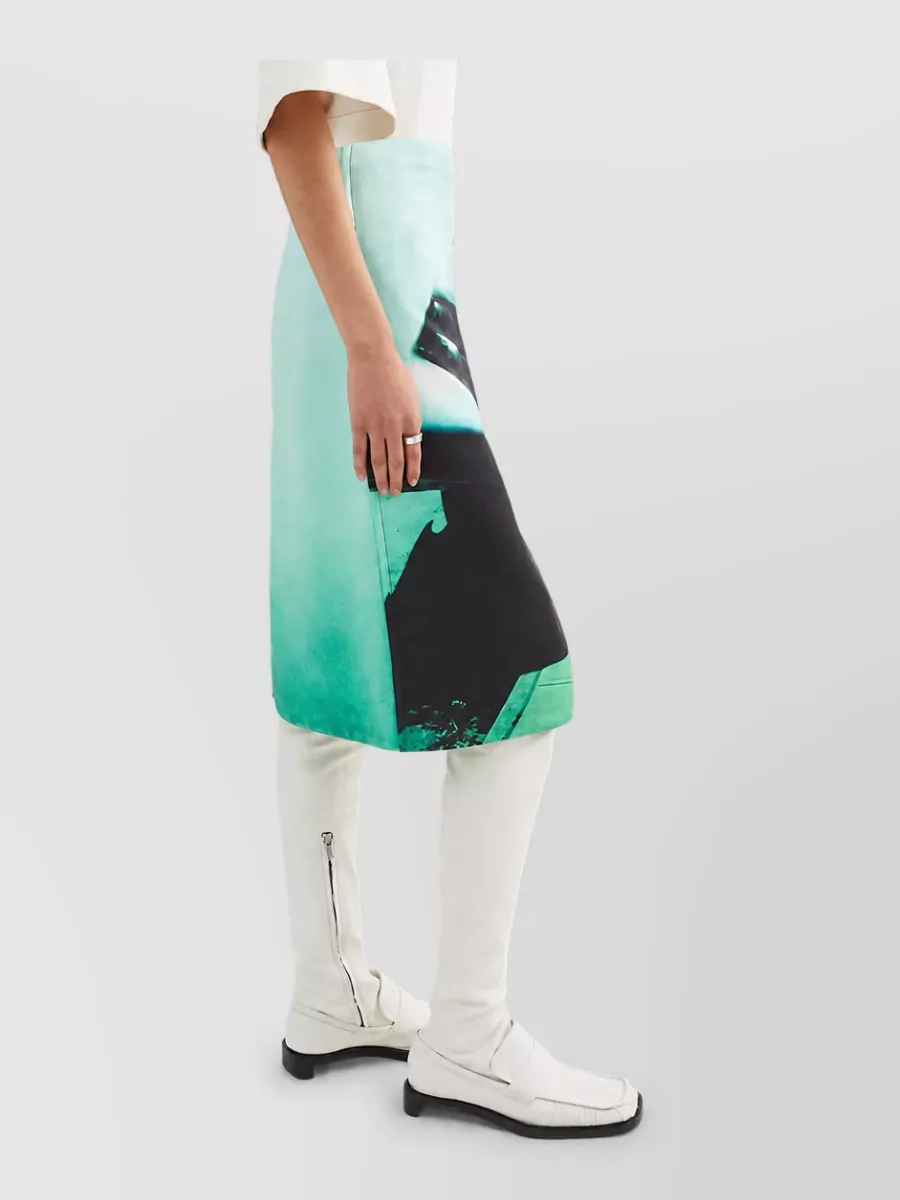 Jil Sander Printed Cotton A-Line Skirt