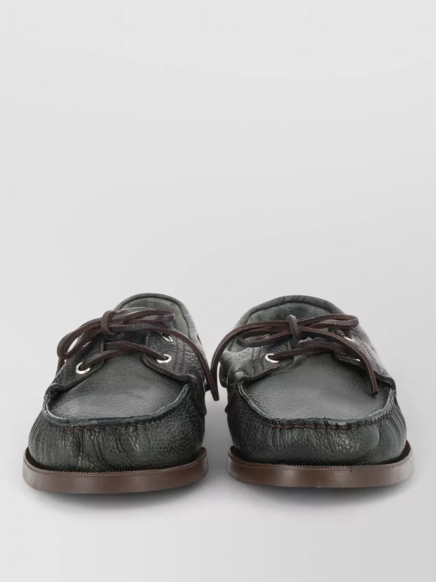 Paraboot leather boat shoes