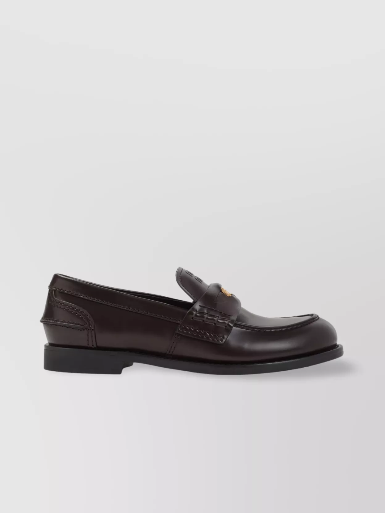 Miu Miu Leather Loafers Round Toe