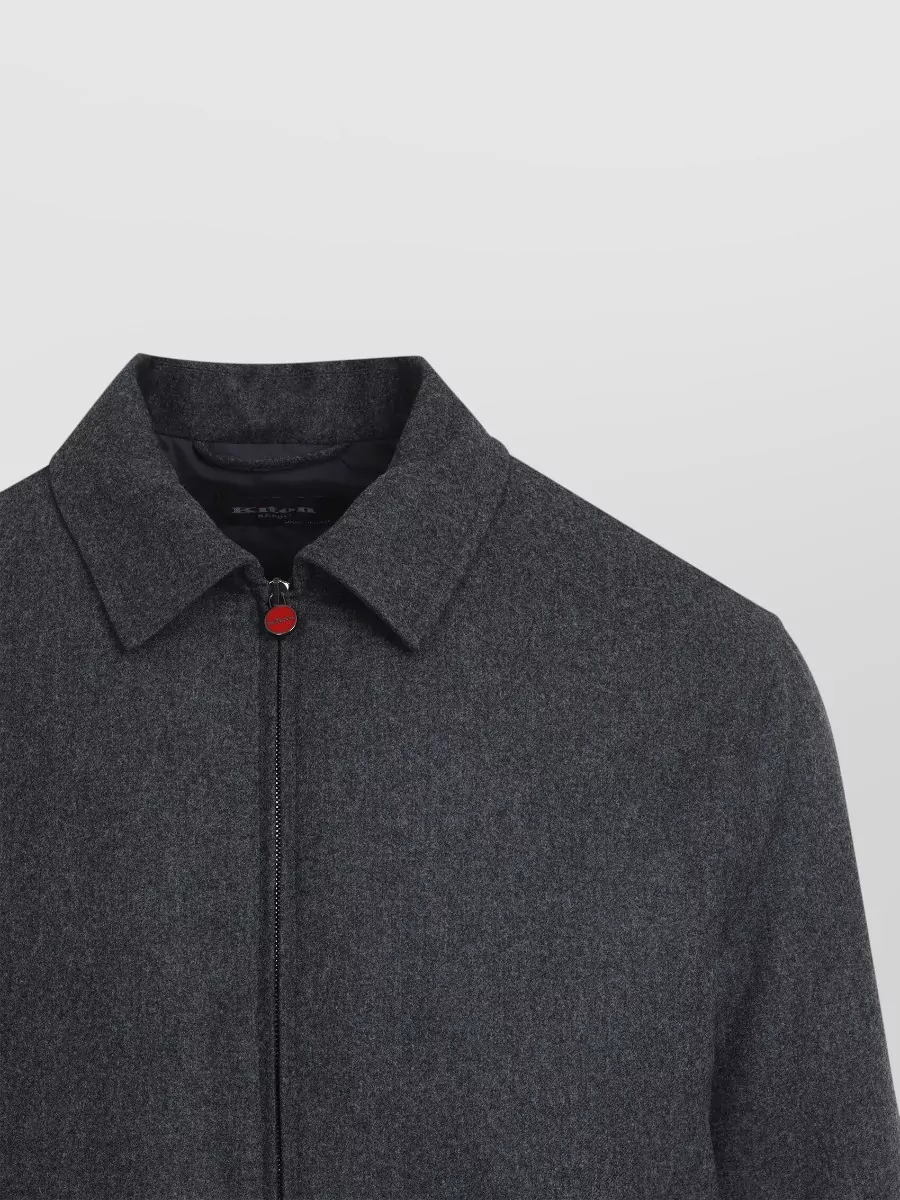 Kiton Virgin Wool Ribbed-Hem Bomber Jacket