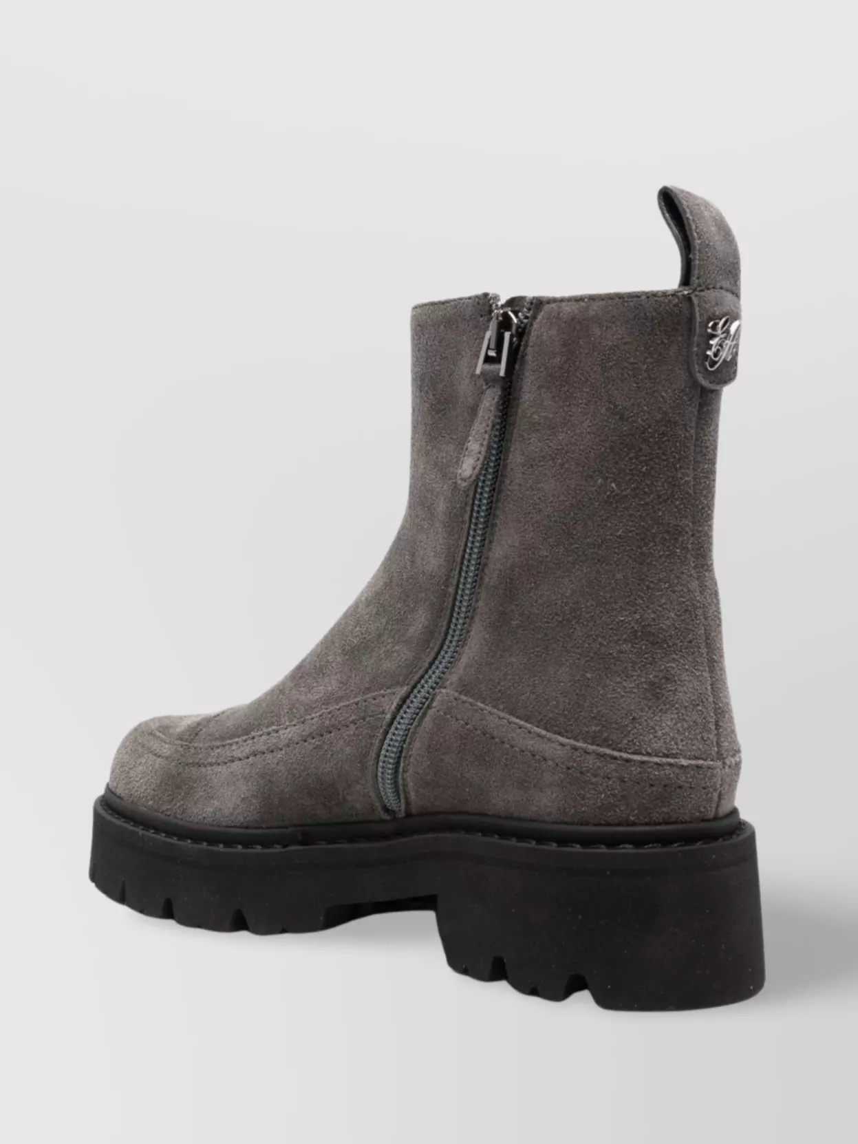 Emporio Armani Chunky Sole Ankle Boots With Suede Finish