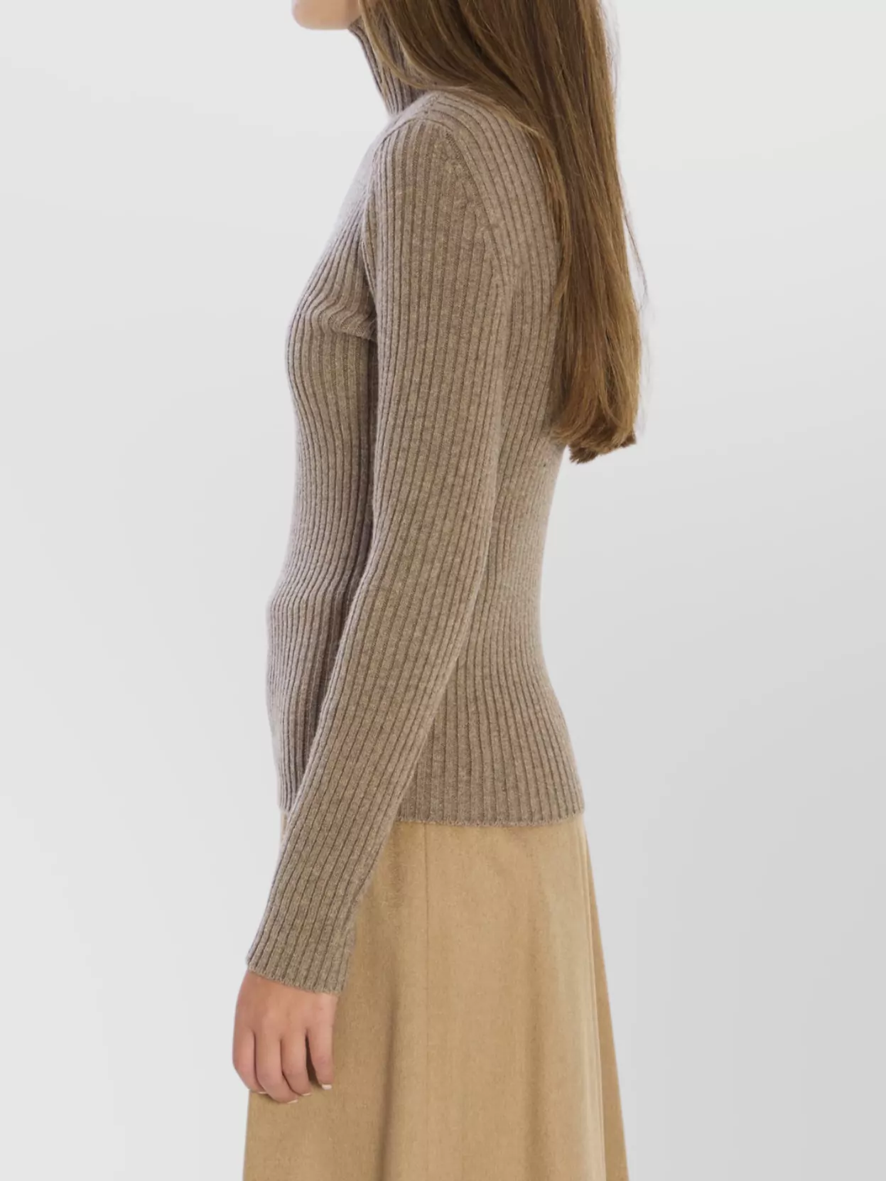 Max Mara Wool And Cashmere High Neck Knit Top