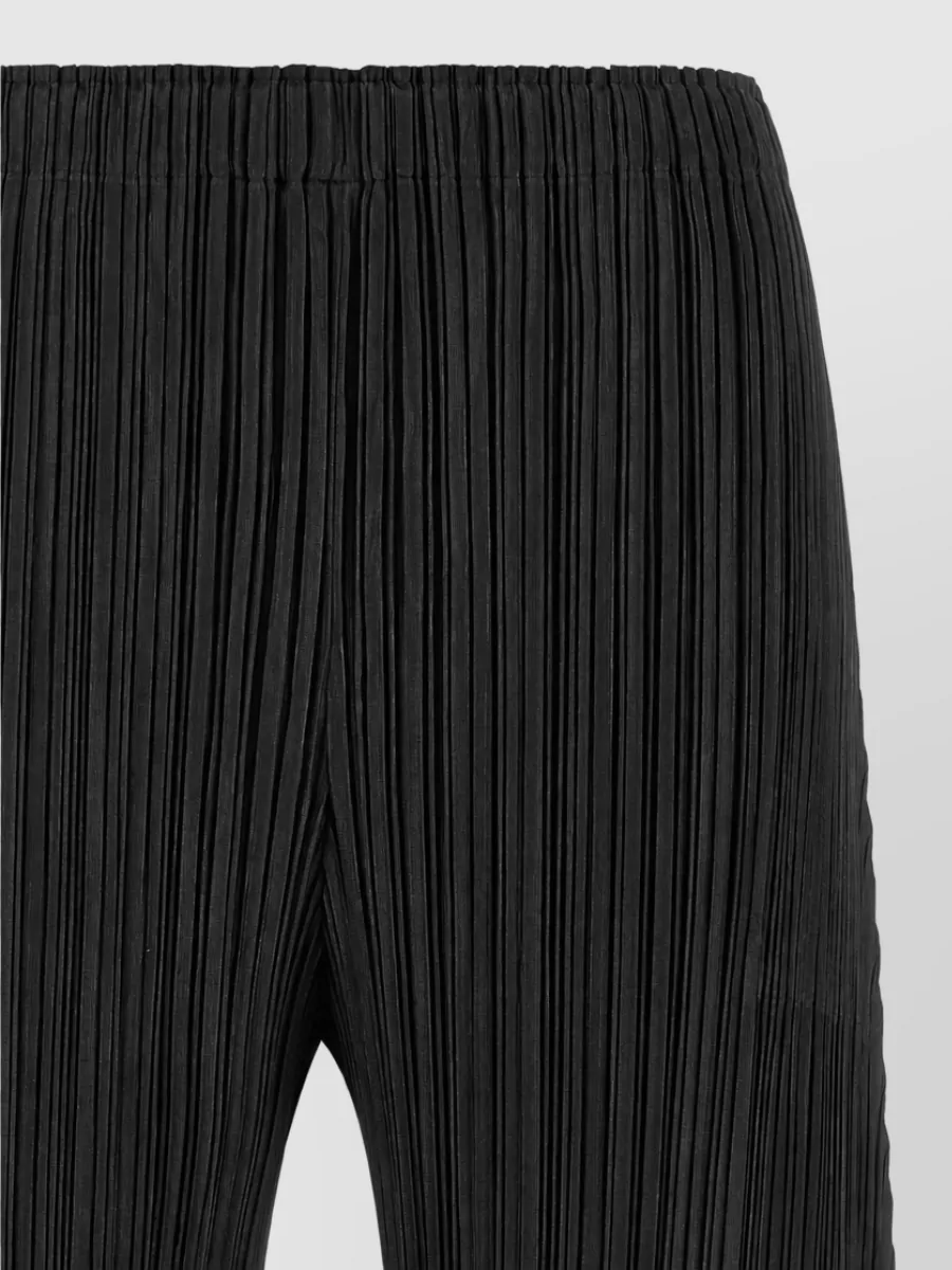 Pleats Please Issey Miyake Pleated Cropped Wide-Leg Pants