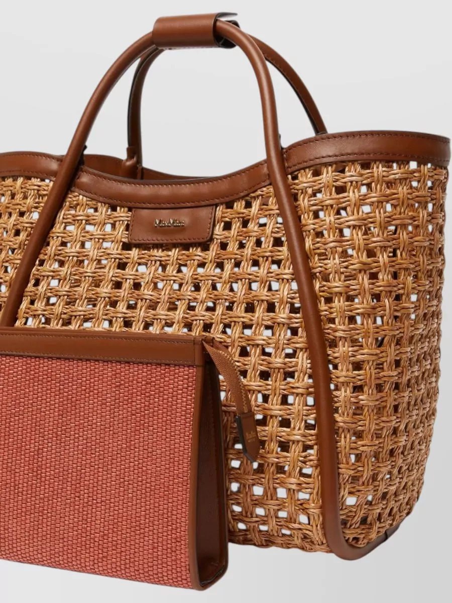 Max Mara Raffia Marine Tote Bag