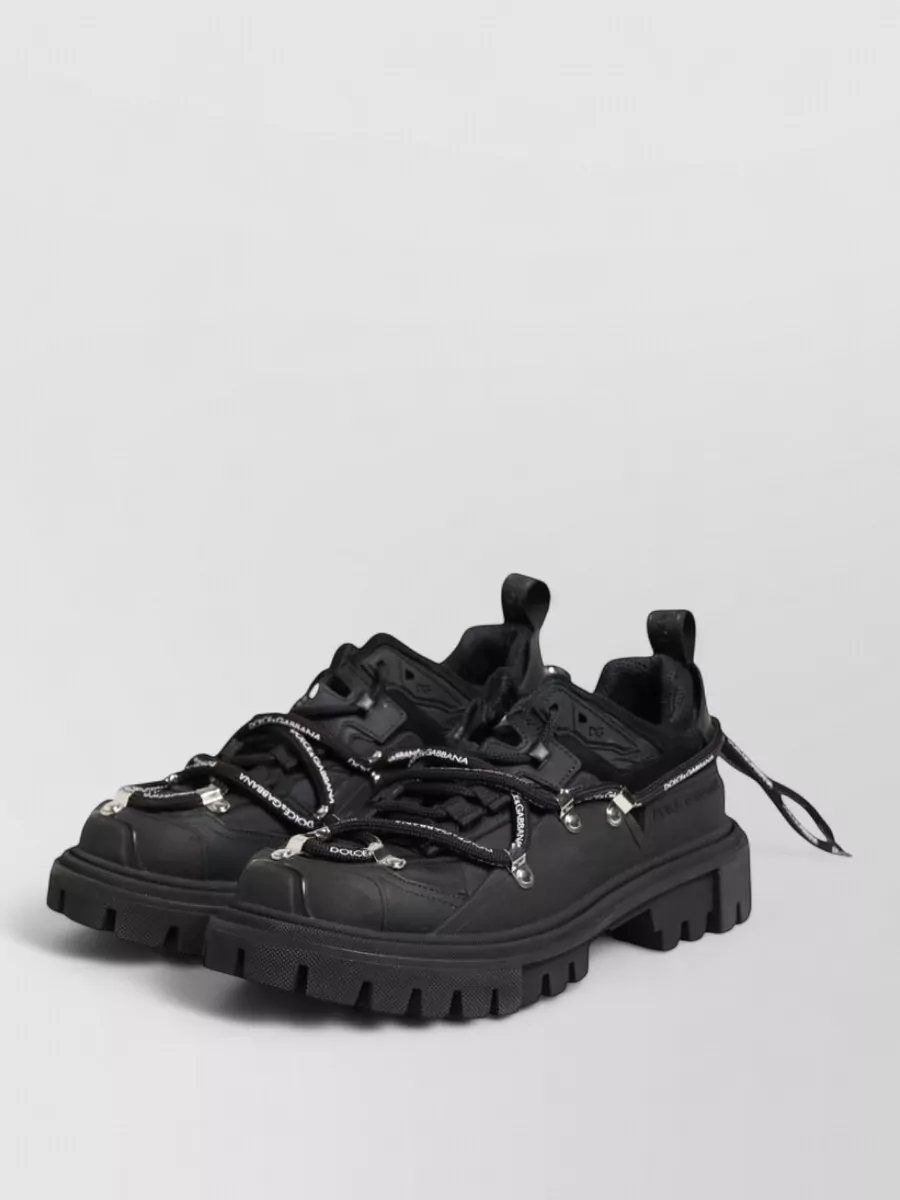 Dolce&Gabbana Leather Low-Top Lace-Up Sneakers