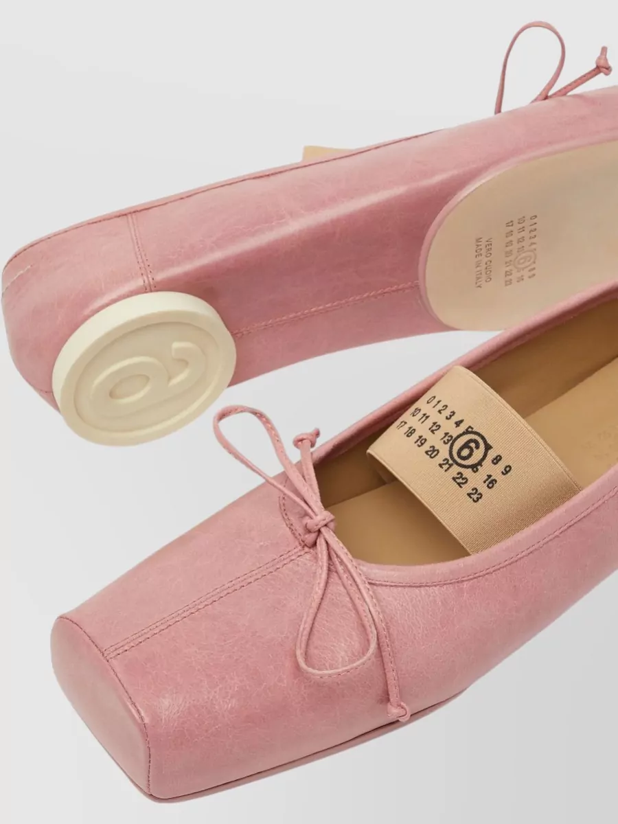 Mm6 Maison Margiela Ballet Flats Square Front Bow Detail