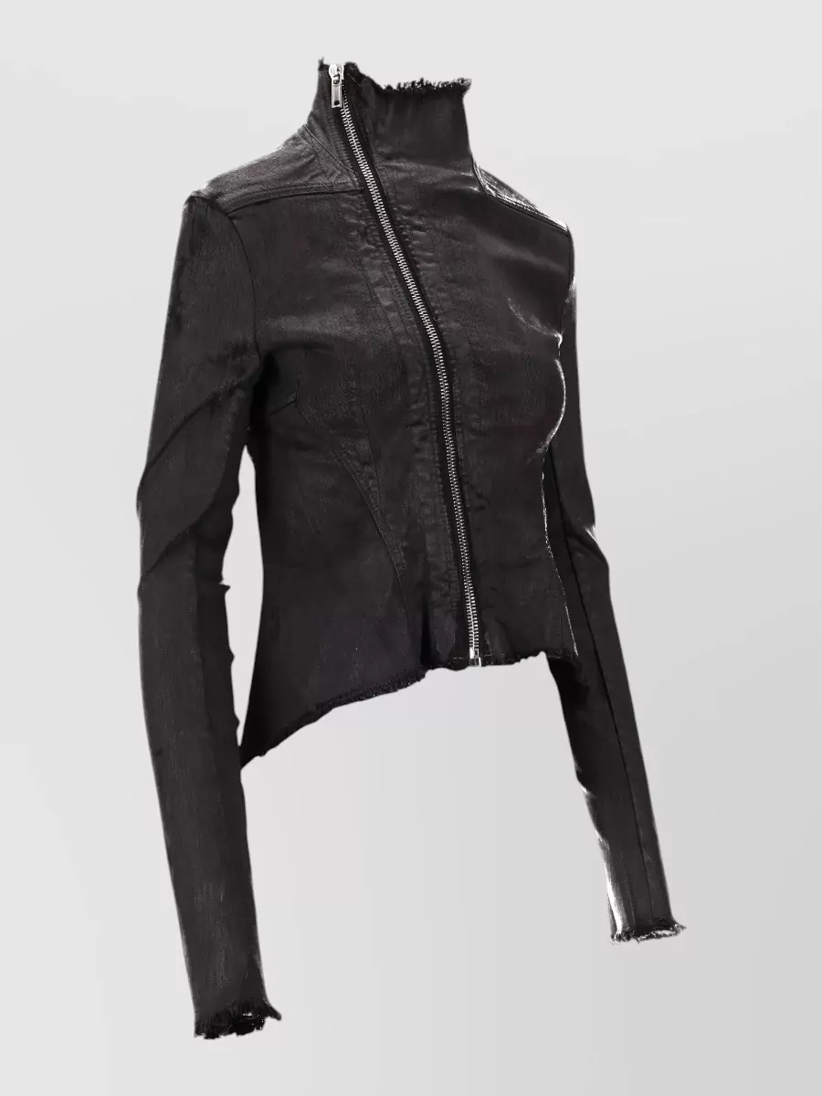 Rick Owens Asymmetric Hem Long Sleeve Jacket