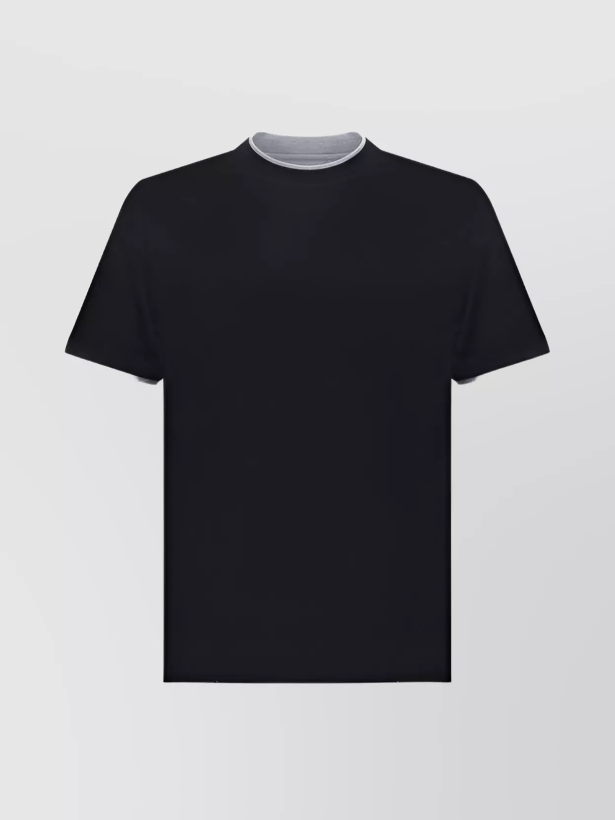 Shop Brunello Cucinelli Cotton Crew Neck T-shirt With Monochrome Pattern