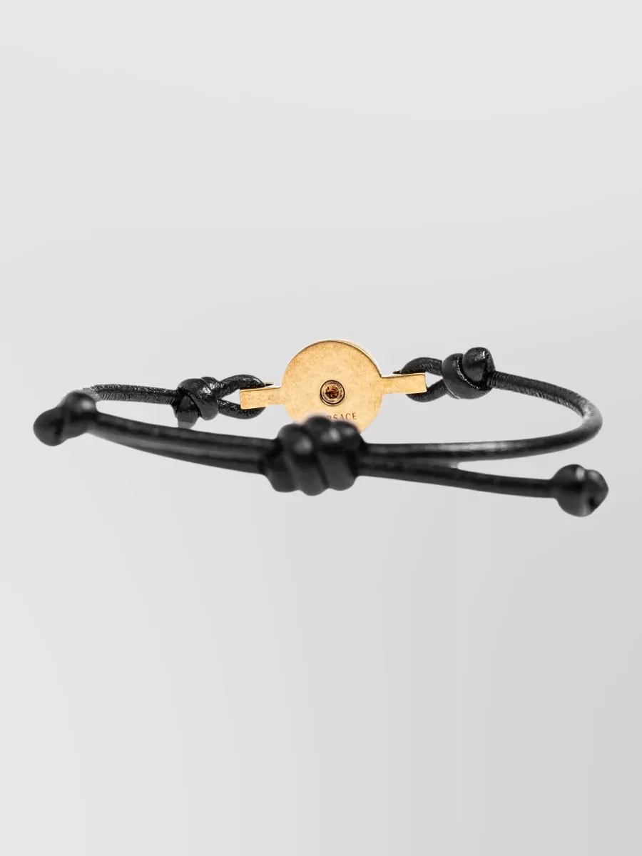 Versace Leather Knotted Bracelet