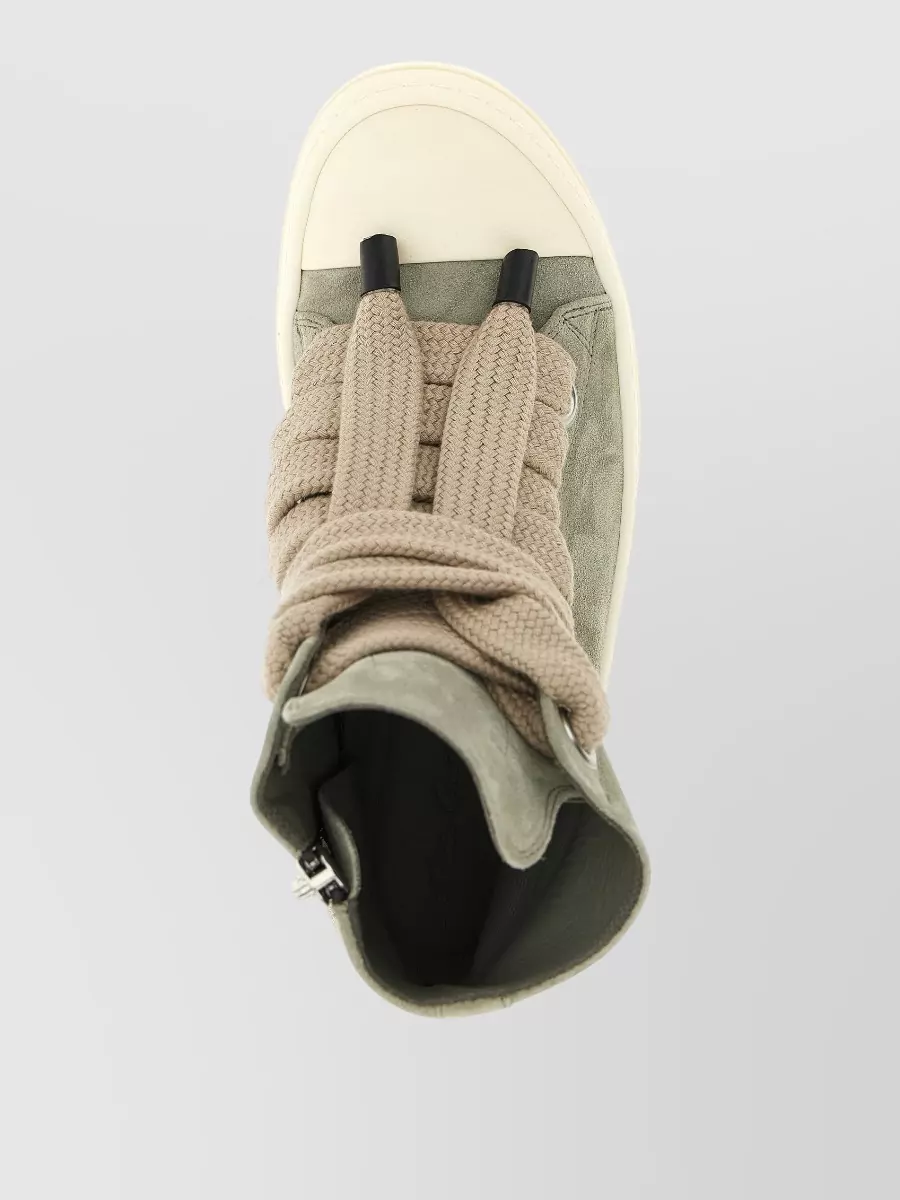 Rick Owens Leather High-Top Sneakers