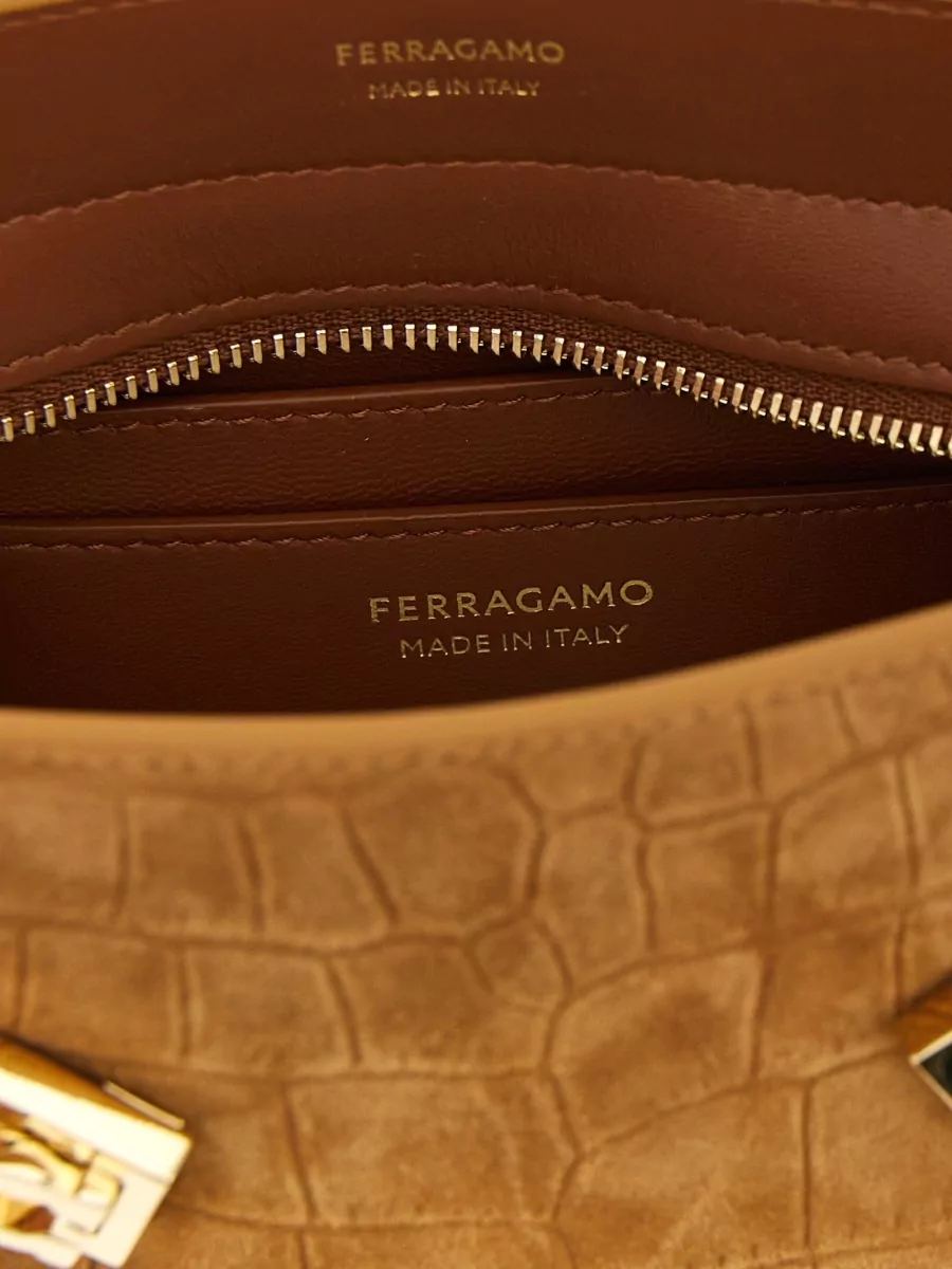 Ferragamo The Hug Bag Leather Clutch Bag