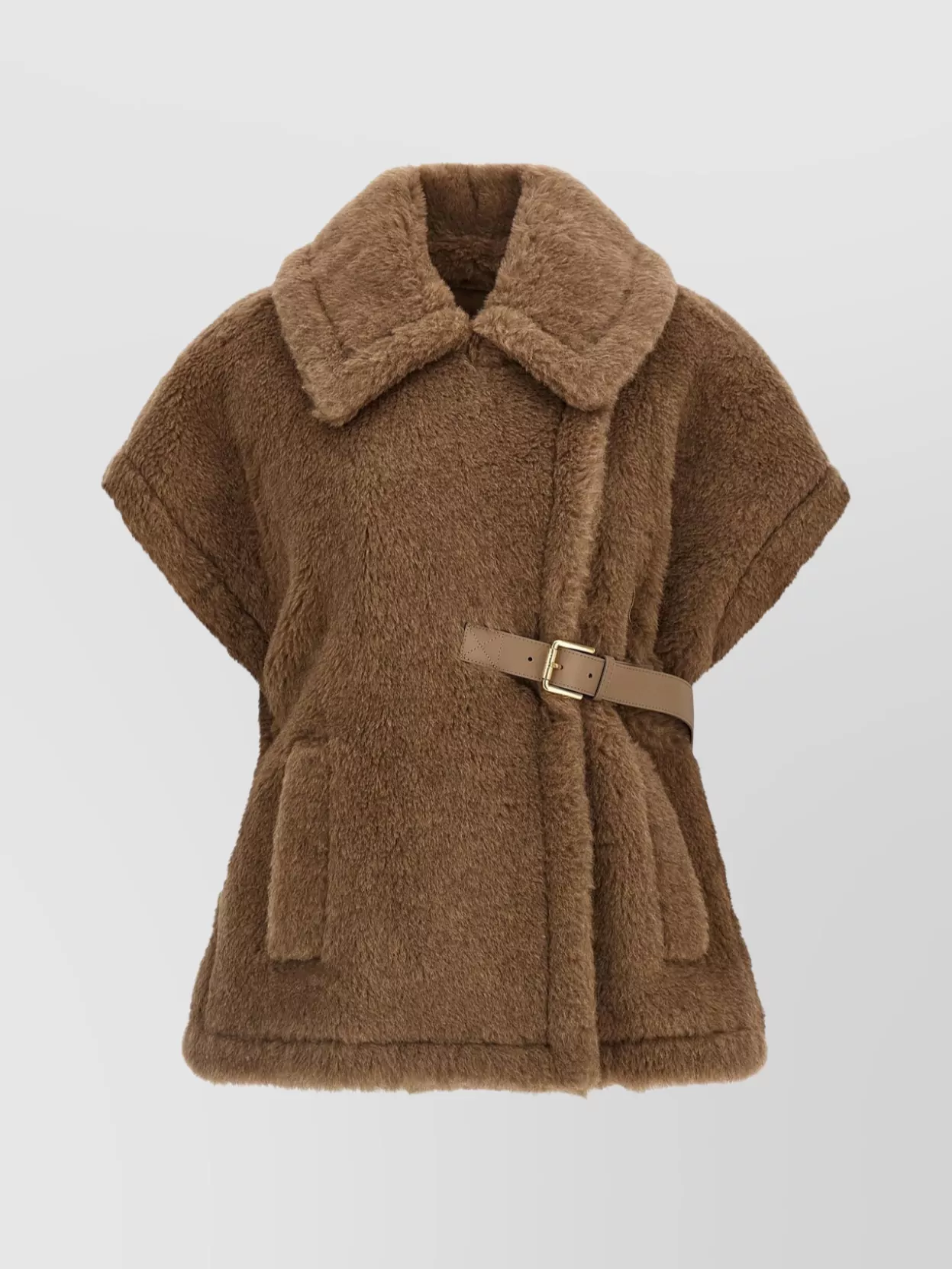Max Mara Textured Cape Featuring Belted Waist
