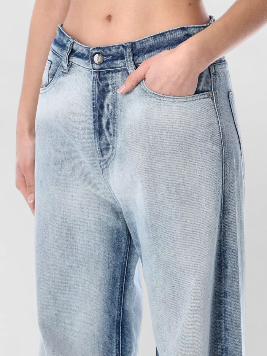 Diesel Denim Relaxed Low-Rise Extra-Long Wide-Leg Jeans