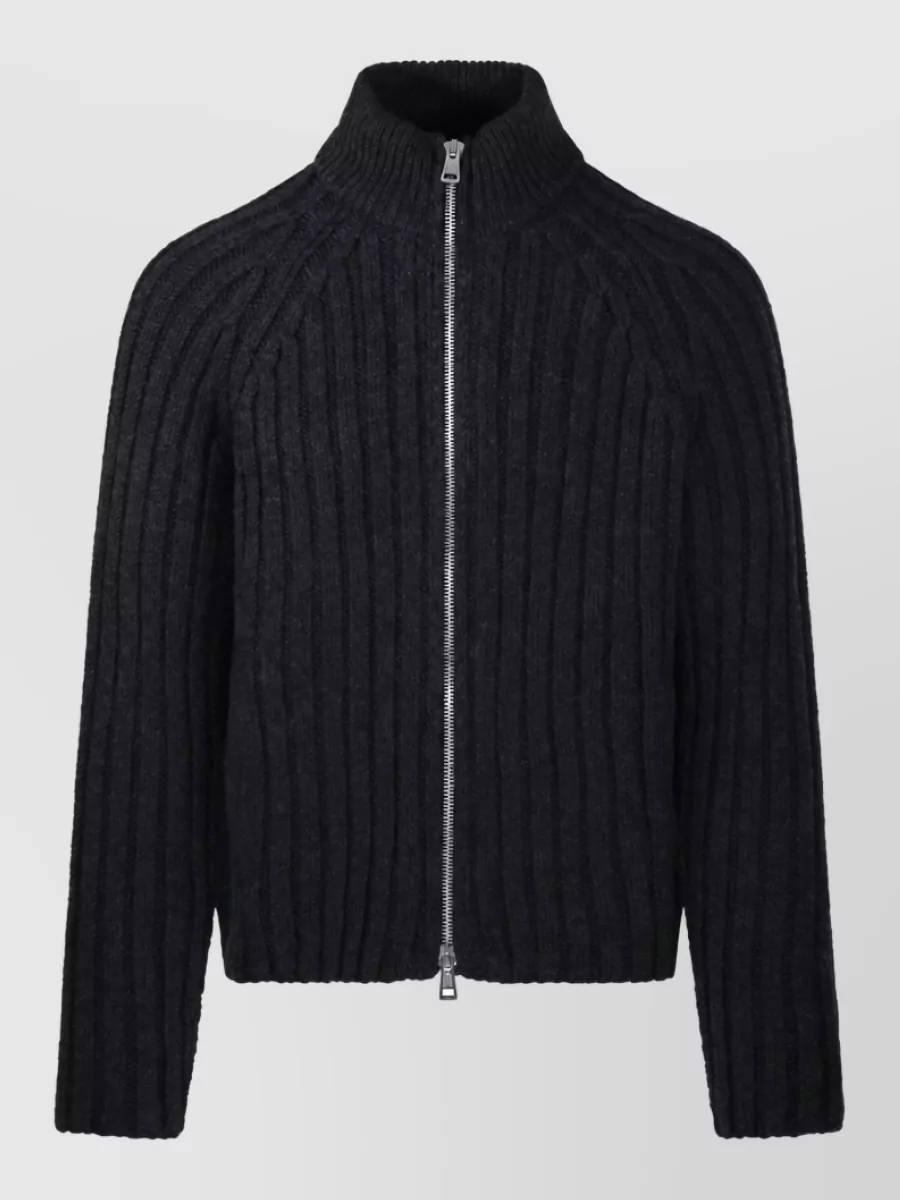 Our Legacy merino wool funnel neck zip jacket
