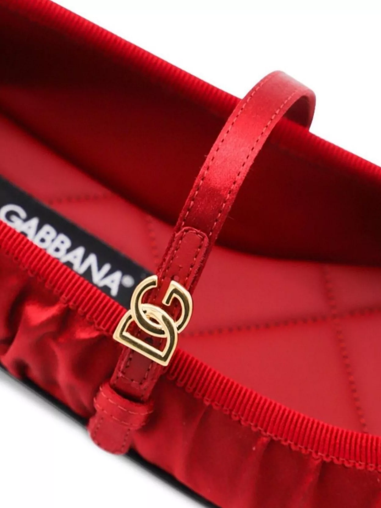 Dolce & Gabbana Nappa Leather Ballet Flats With Logo Buckle