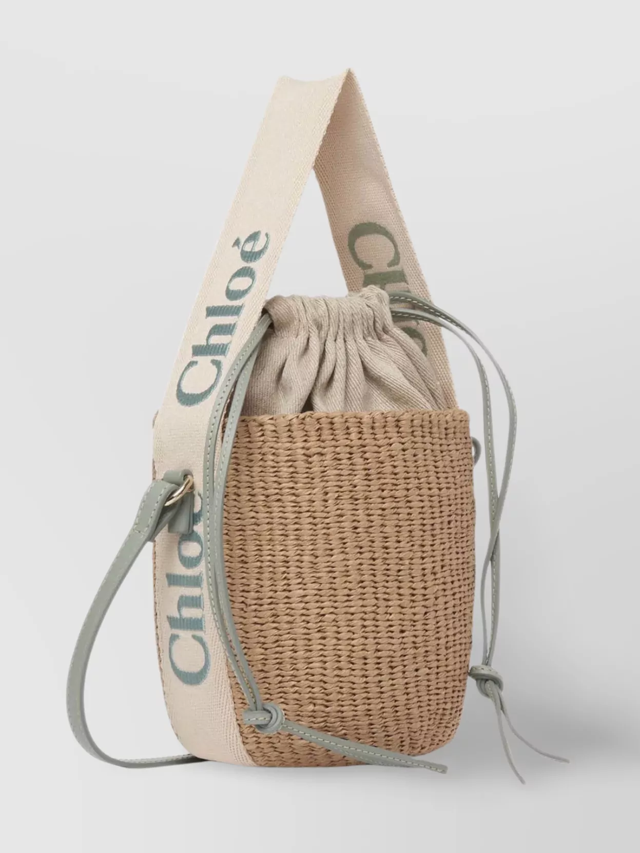 Chloé Woven Texture Bucket Bag With Dual Handles