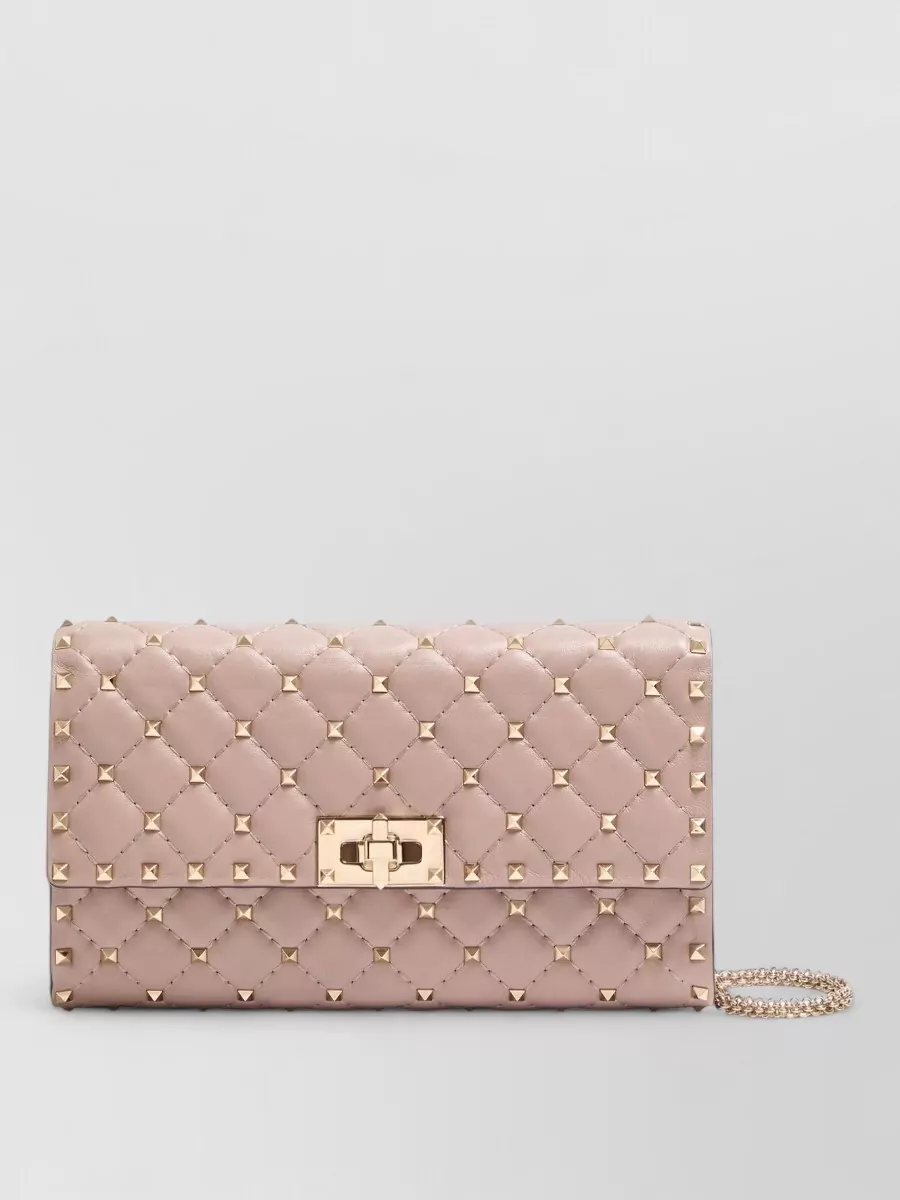 Valentino Garavani rockstud spike lambskin clutch bag