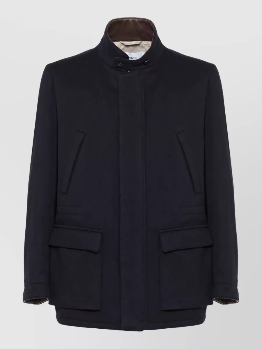 Lardini Cashmere virgin wool high neck long sleeve coat