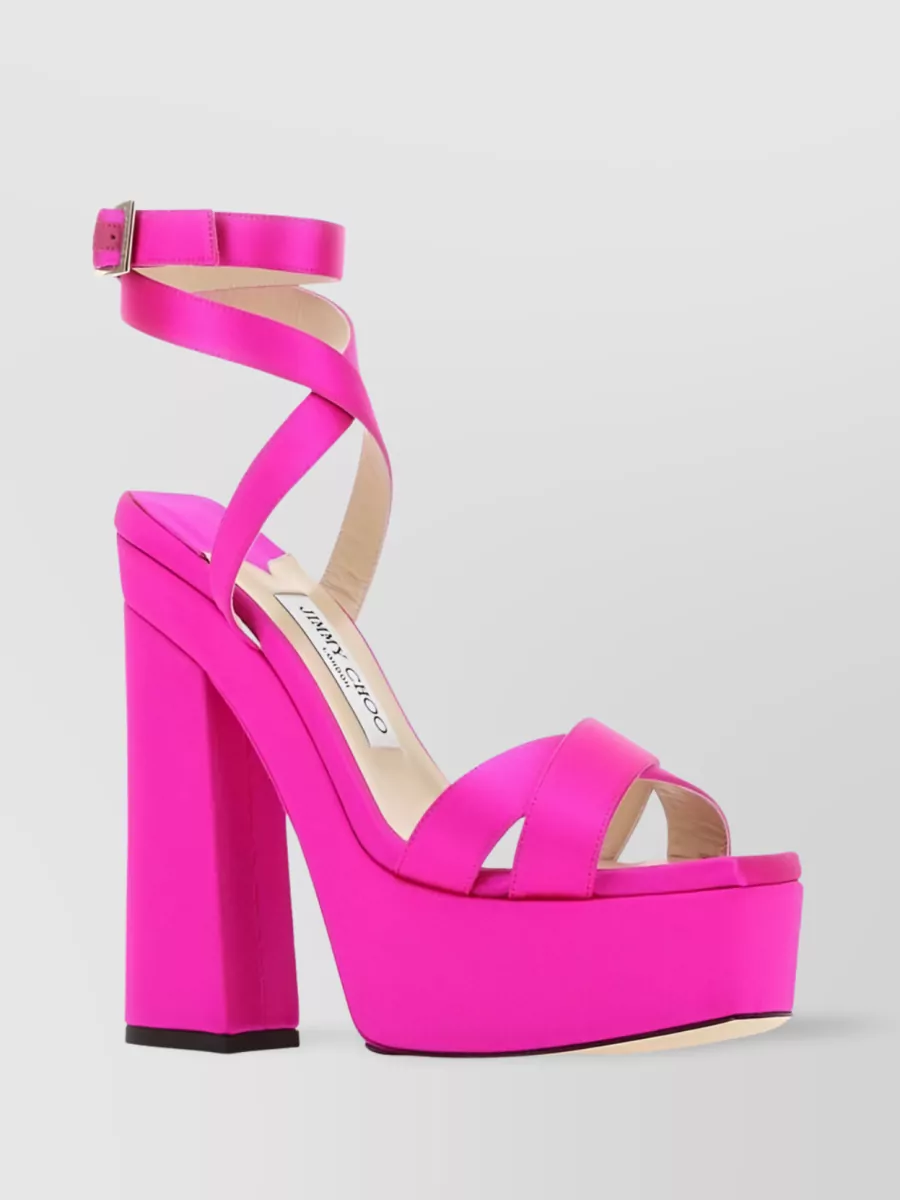 Shop Jimmy Choo Gaia 140mm Block Heel Sandals In Pink