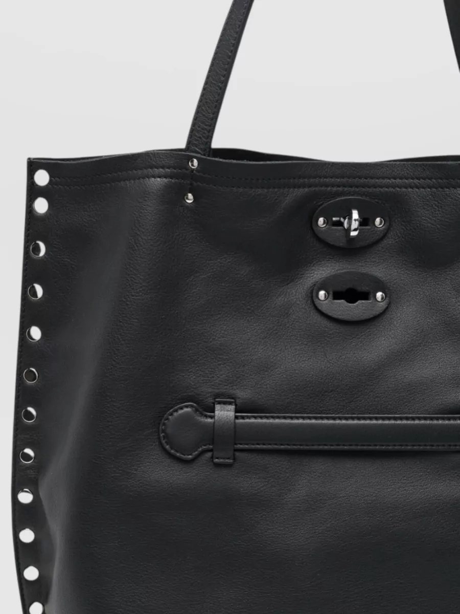 Zanellato Leather Foldover Tote Bag